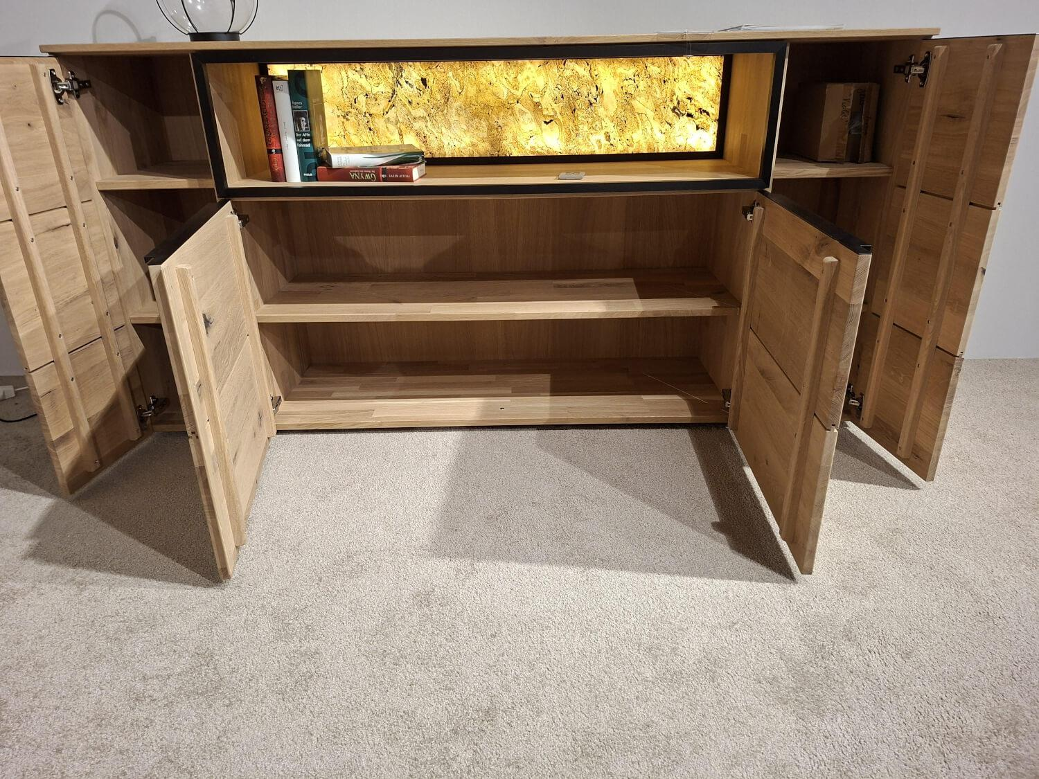 Decker - Sideboard Solantis Asteiche Bianco Geölt Massiv mit LED-Beleuchtung - 2