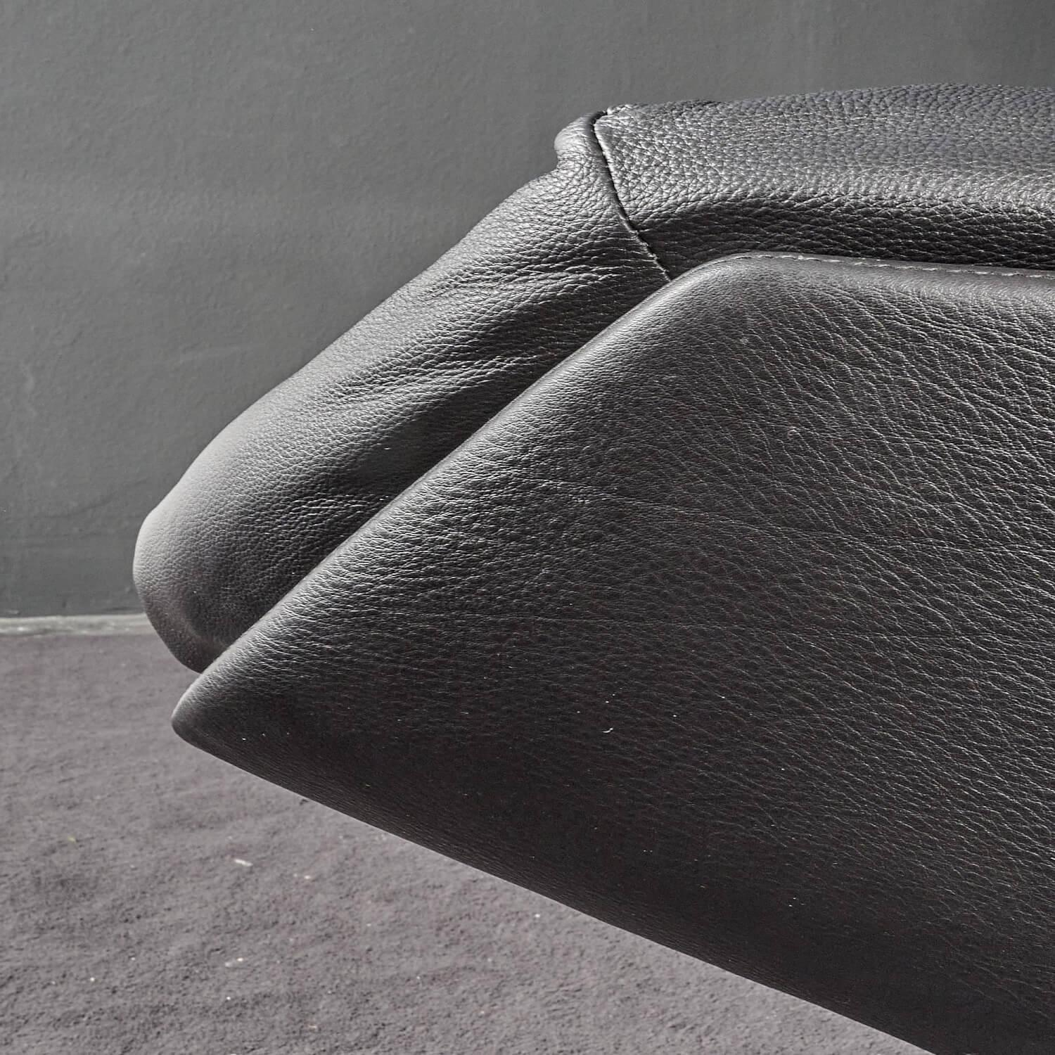COR - Sessel Cordia Lounge Leder 458 Schwarz Gestell F05 Feinstruktur Schwarz Hoher Rücken Hocker 53100 - 12