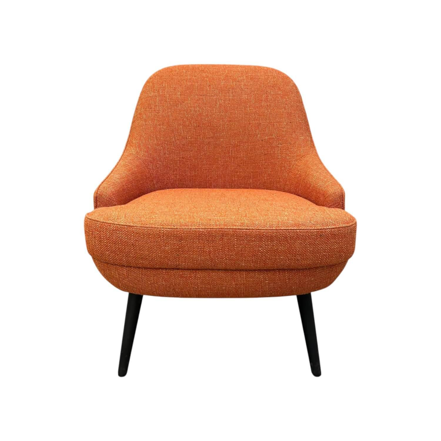 Walter Knoll - Sessel 375 10 Stoff Lucia 7687 Orange Gestell Massivholz Eiche Schwarz Geflammt Geölt - 1