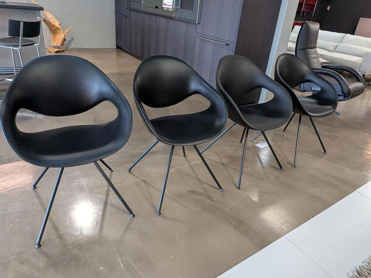 Tonon - 4er-Set Stuhl Moon Integralschaum Schwarz Füße Schwarz - 4