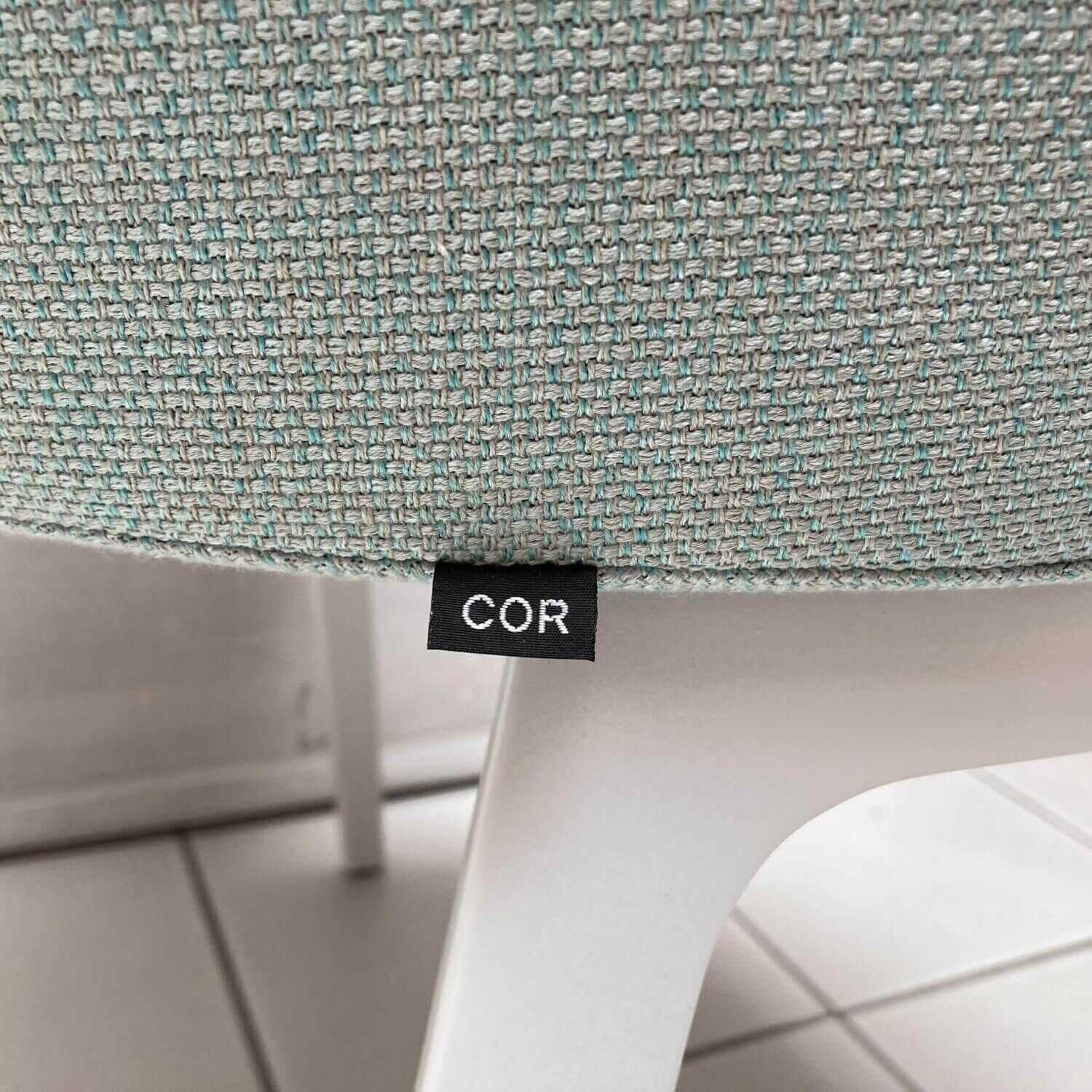 4er-Set Stuhl Roc Stoff 7199 Blau Loft Füße Metall Weiß