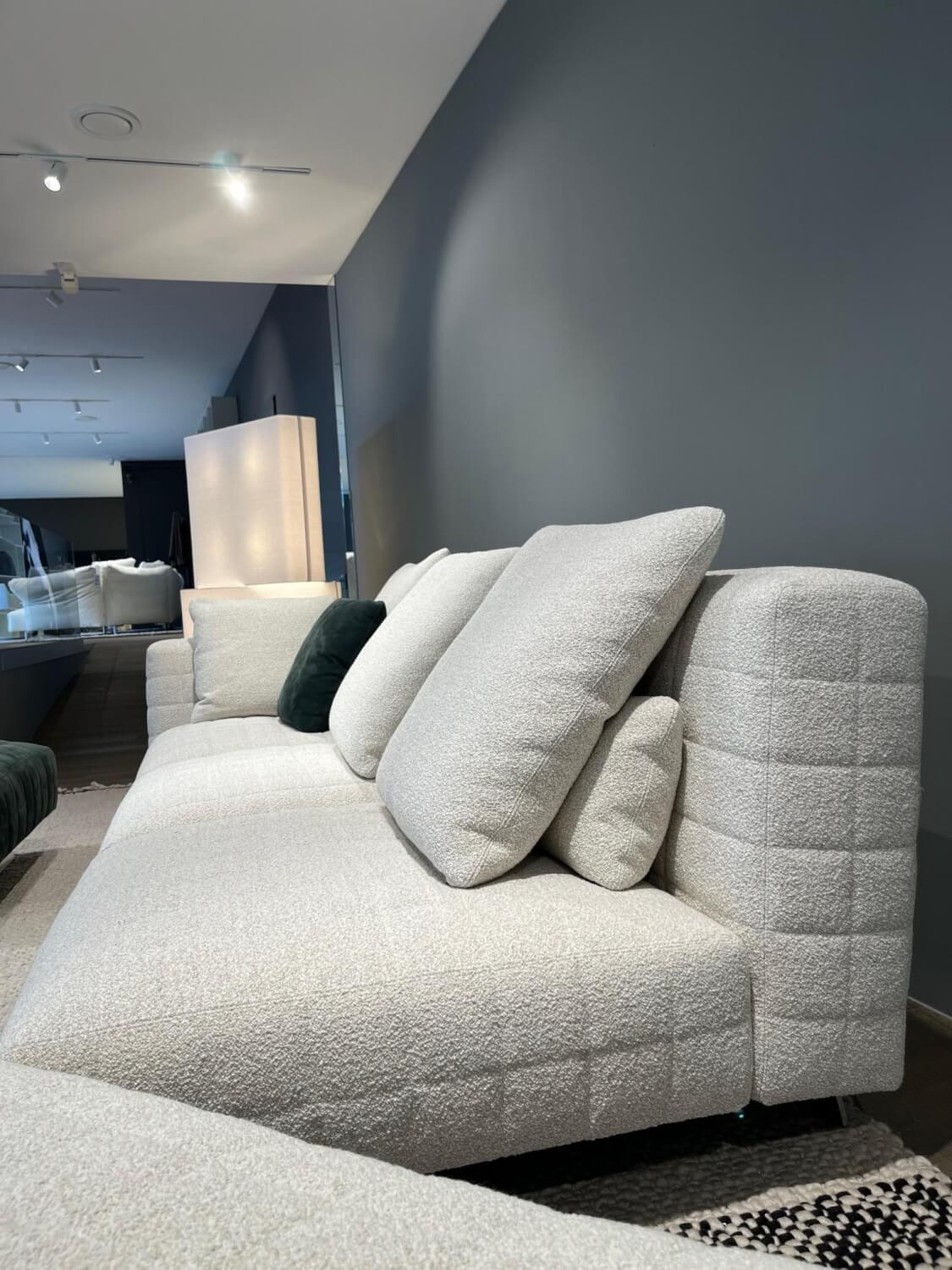 Minotti - Sofa Twiggy Stoff Sable 02 Ecru Weiß Gestell Aluminium Gebürstet Mit Sessel Und Bank - Exklusives Angebot, wenn weg dann weg -  - 5