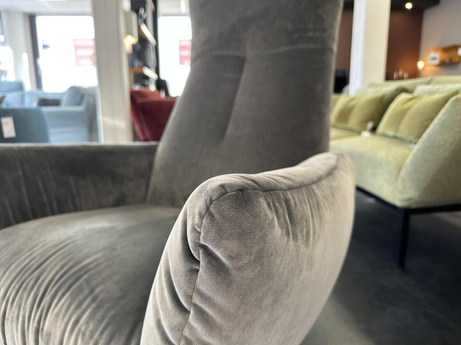 Bielefelder Werkstätten - Sessel Daydreamer Stoff Jab City Velvet Reloaded CA7832 093 Grau Sternfuß Metall Matt Schwarz - 2