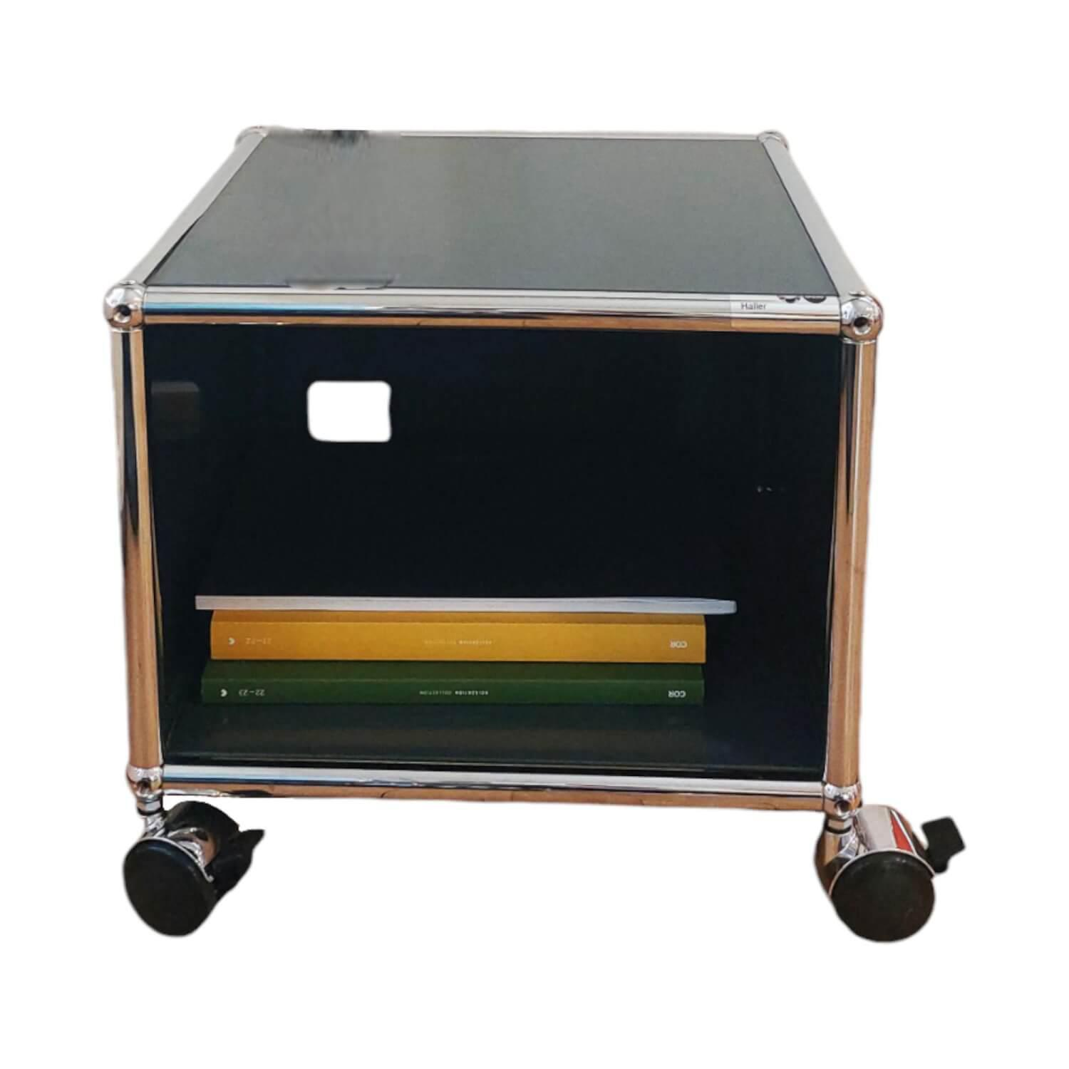 USM Haller - Nachttisch Haller ESG Sicherheitsglas Unterlackiert Graphitschwarz - 1