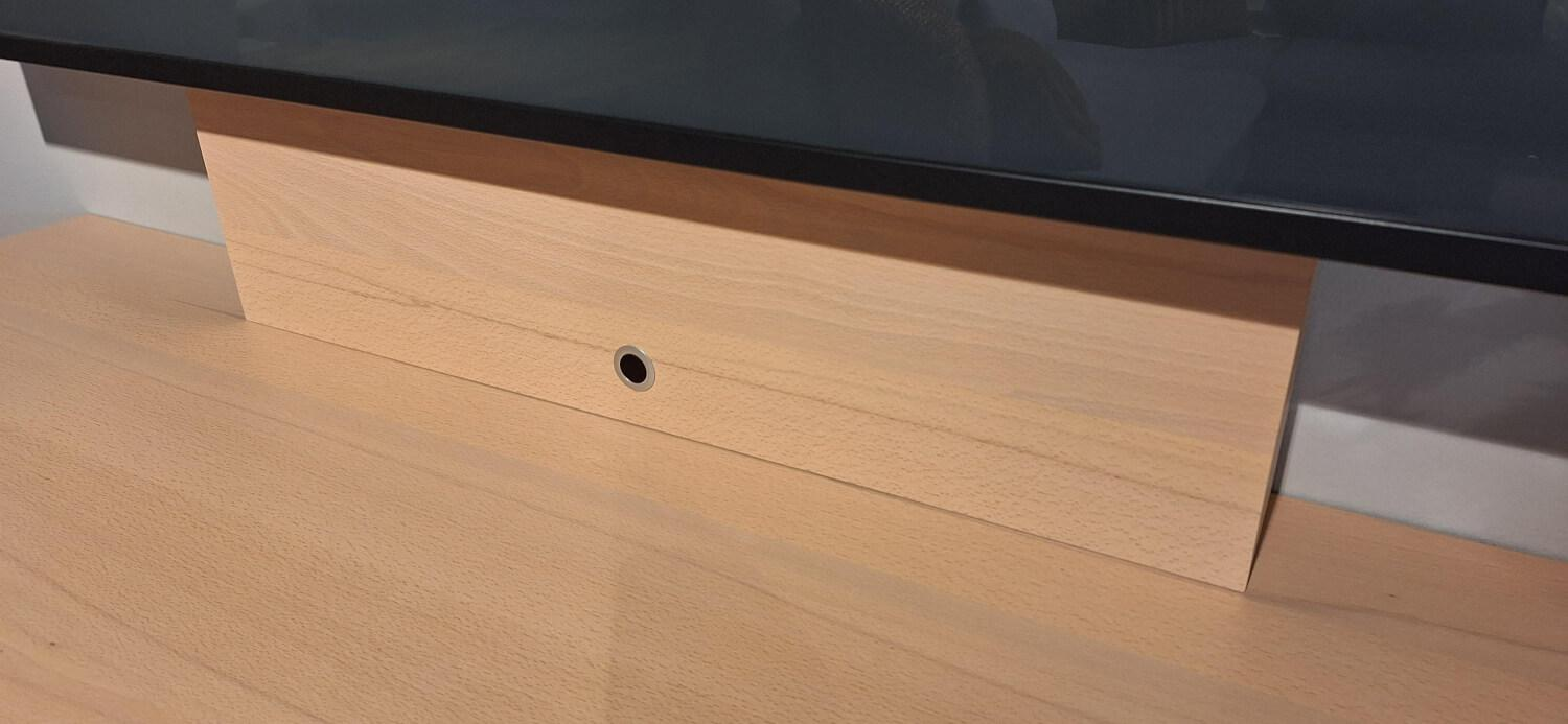 Rietberger Möbelwerke - Wohnwand Lennon Lack Weiß Kristallbuche Furniert - 9