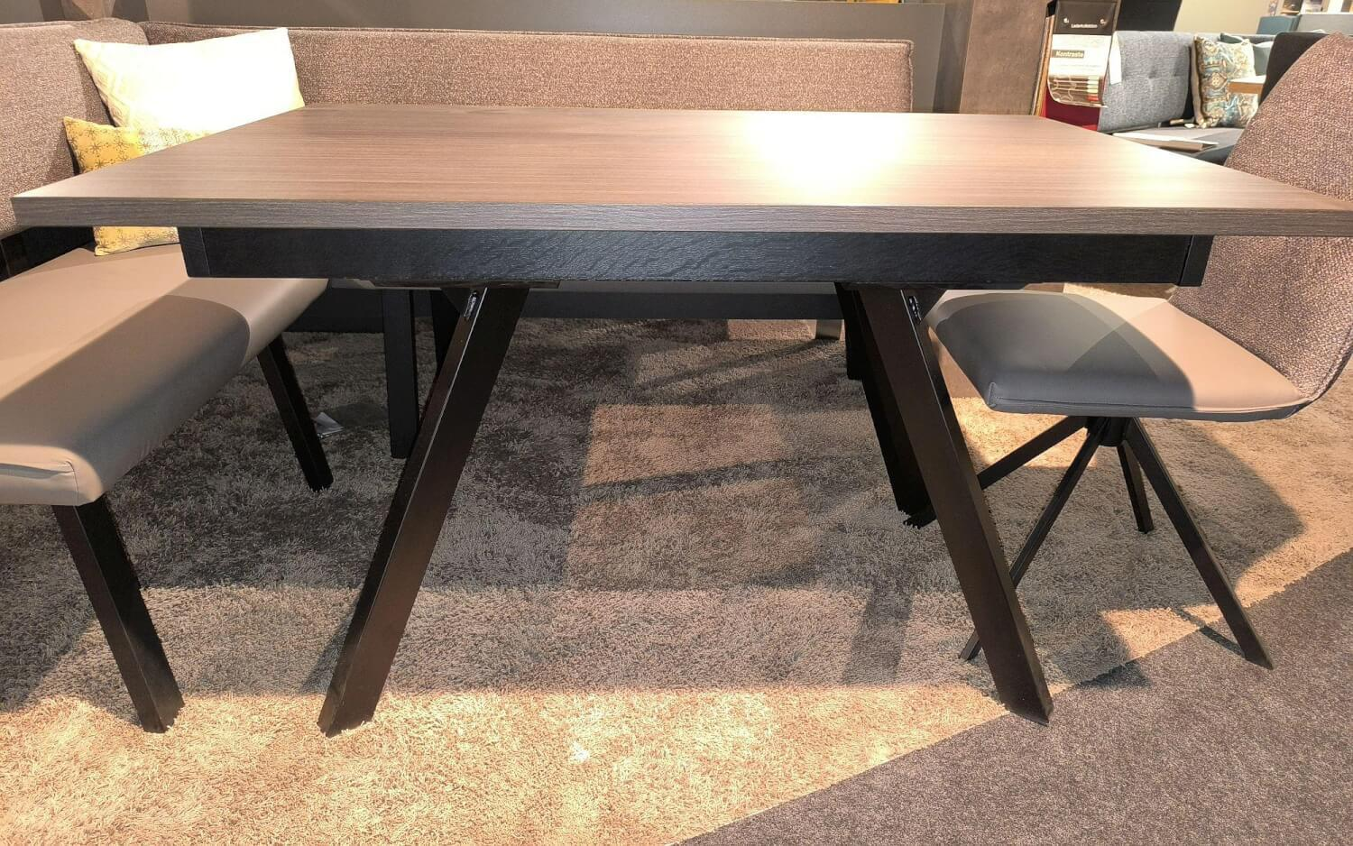 Schösswender - Essgruppe Malta 100 Stoff Wizard 07 Mittelgrau Grau Und Sigma 23 Grau Gestell Metall Schwarz Tisch Oak Grau - 6