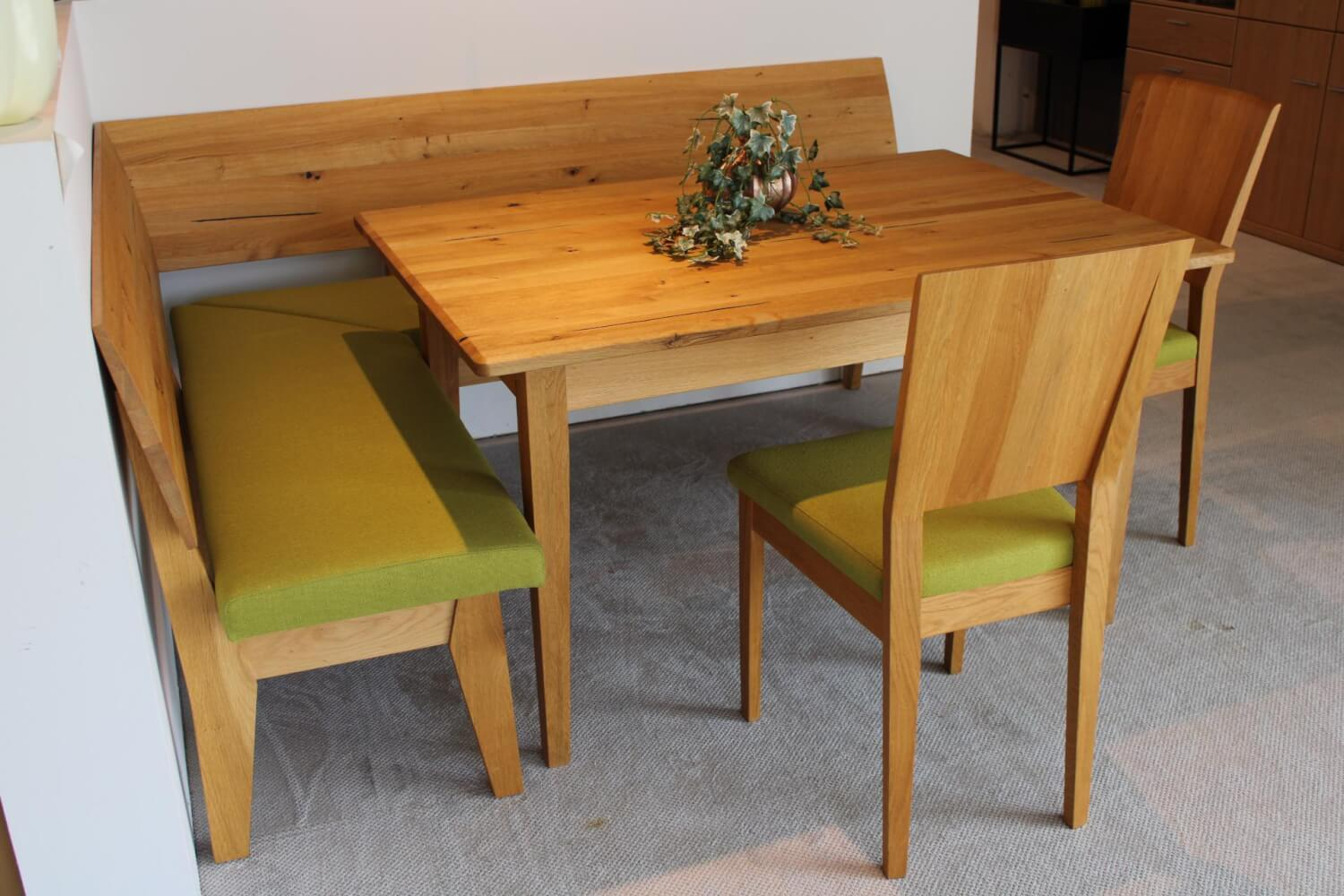 Schösswender - Eckbankgruppe Tisch Risseiche Samtöl 1 Eckbank 2 Stühle - 5