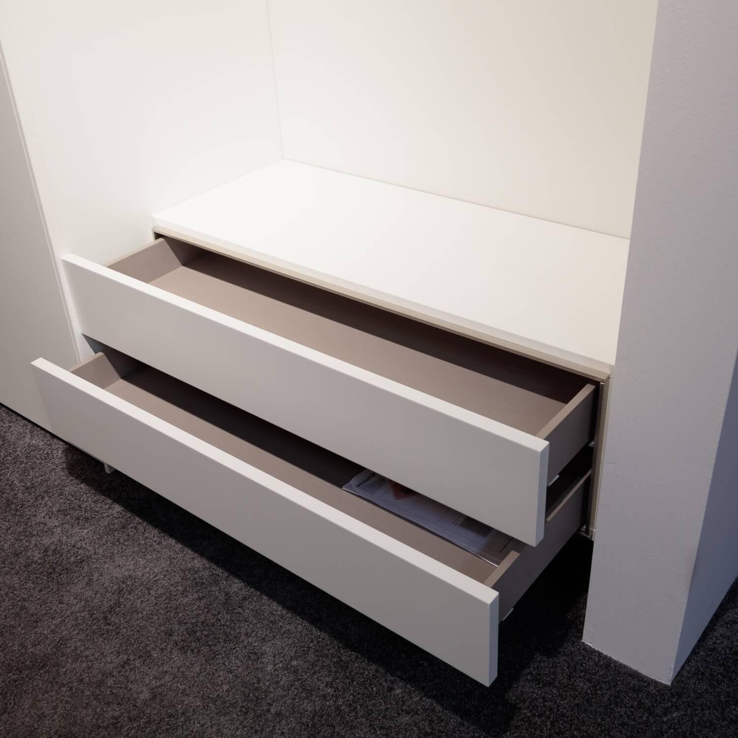 Morassutti - Kleiderschrank Bianco Opaco O 01 Weiß Inklusive Fachböden Kleiderstange Und Schubkasten - 5