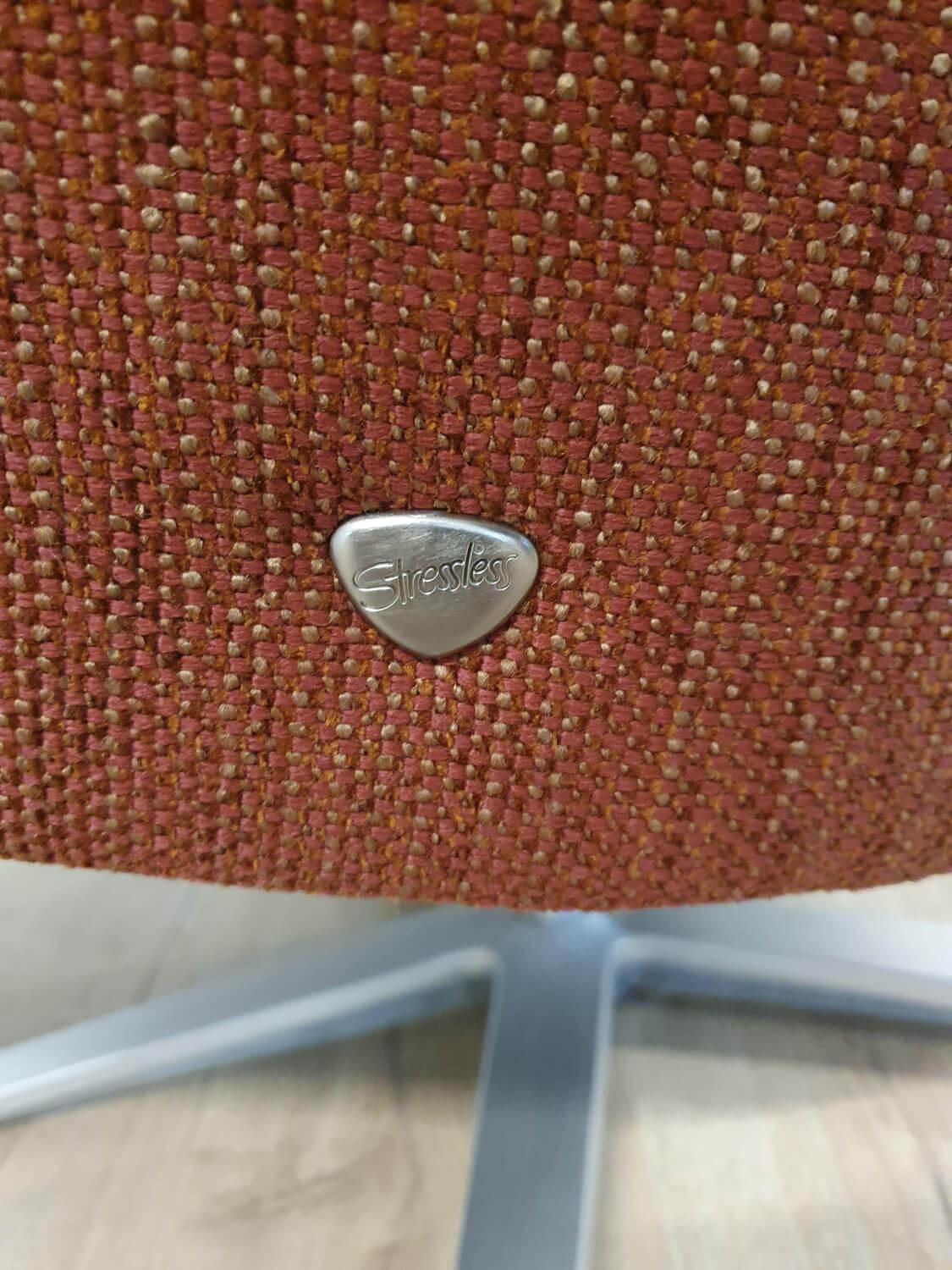 Stressless - Sessel Scott Power Stoff Linden Burgundy Rot Gestell Sirius Gestell Metall Chrom Mit Elektrischer Verstellung - 2