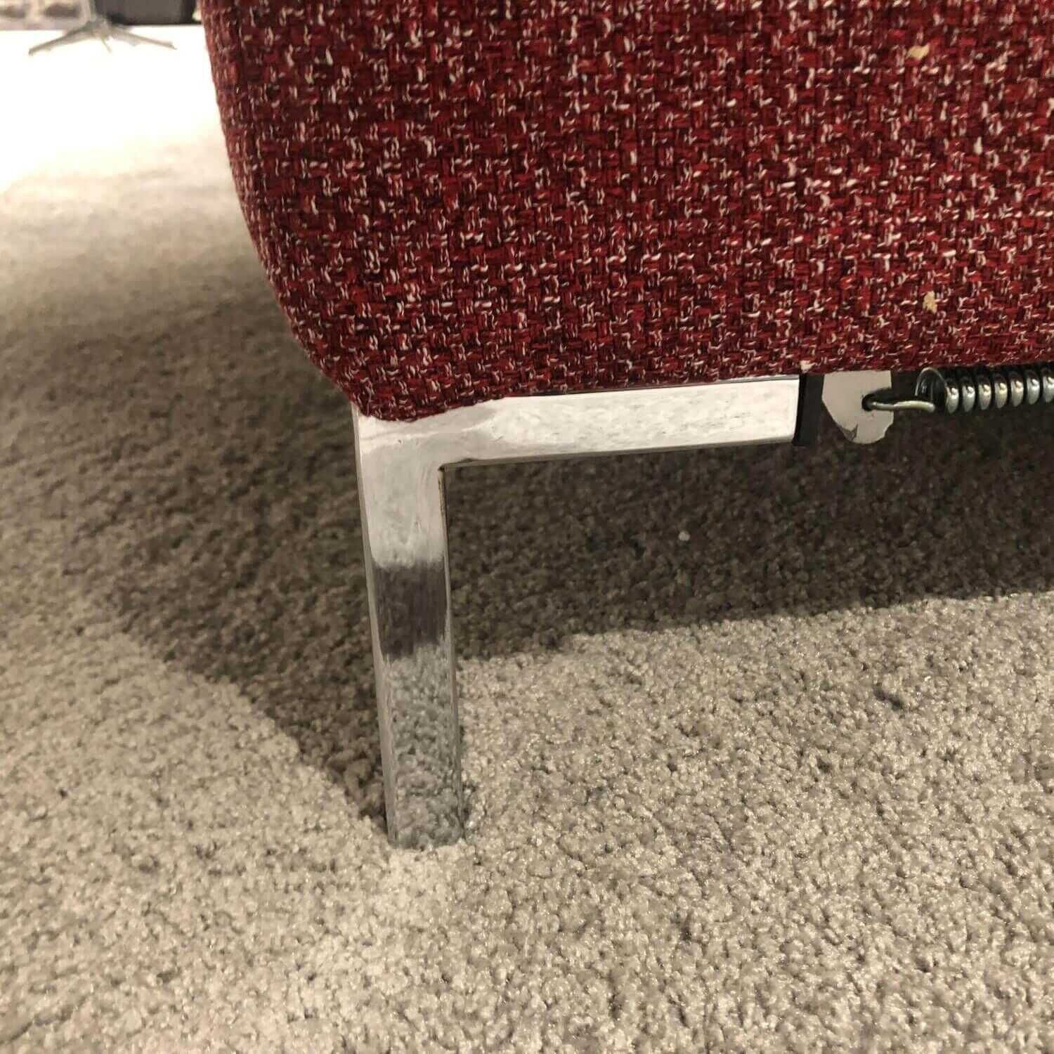 Comfortmaster - Doppelliege Evita Stoff 2-6933 Rot Fuß Chrom Liefefläche 140x195 - 5