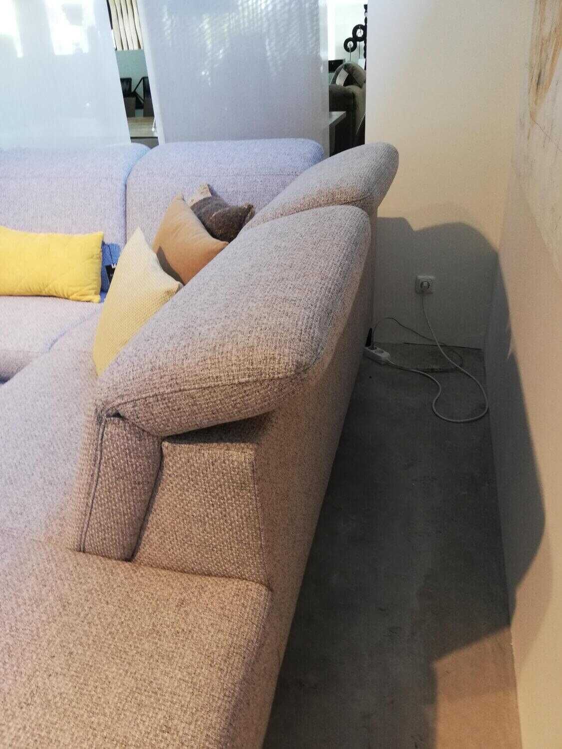 Paul Lindberg - Ecksofa Deno Stoff 2 Braun-Gray Motorisch Verstellbare Garnitur - 6