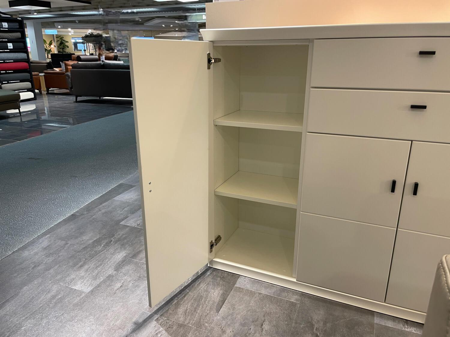 Musterring - Highboard Korsika 52878 Lack Weiß PG1 Griff W7 Schwarz Matt - 9