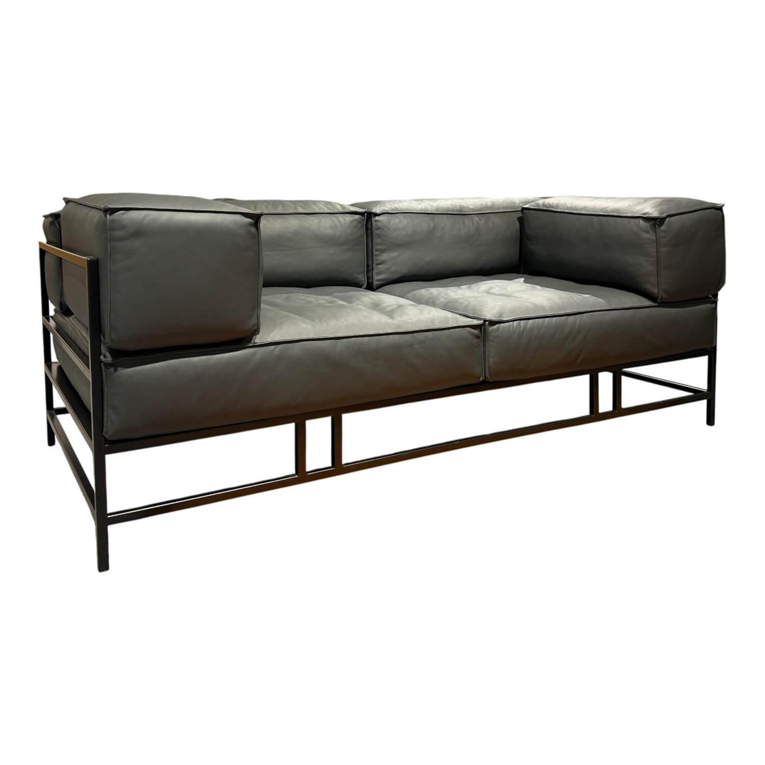 Brühl - Sofa Easy Pieces 2 Leder La Plume 5663 99 Anthrazit Rahmen Schwarz Pulverbeschichtet - 1