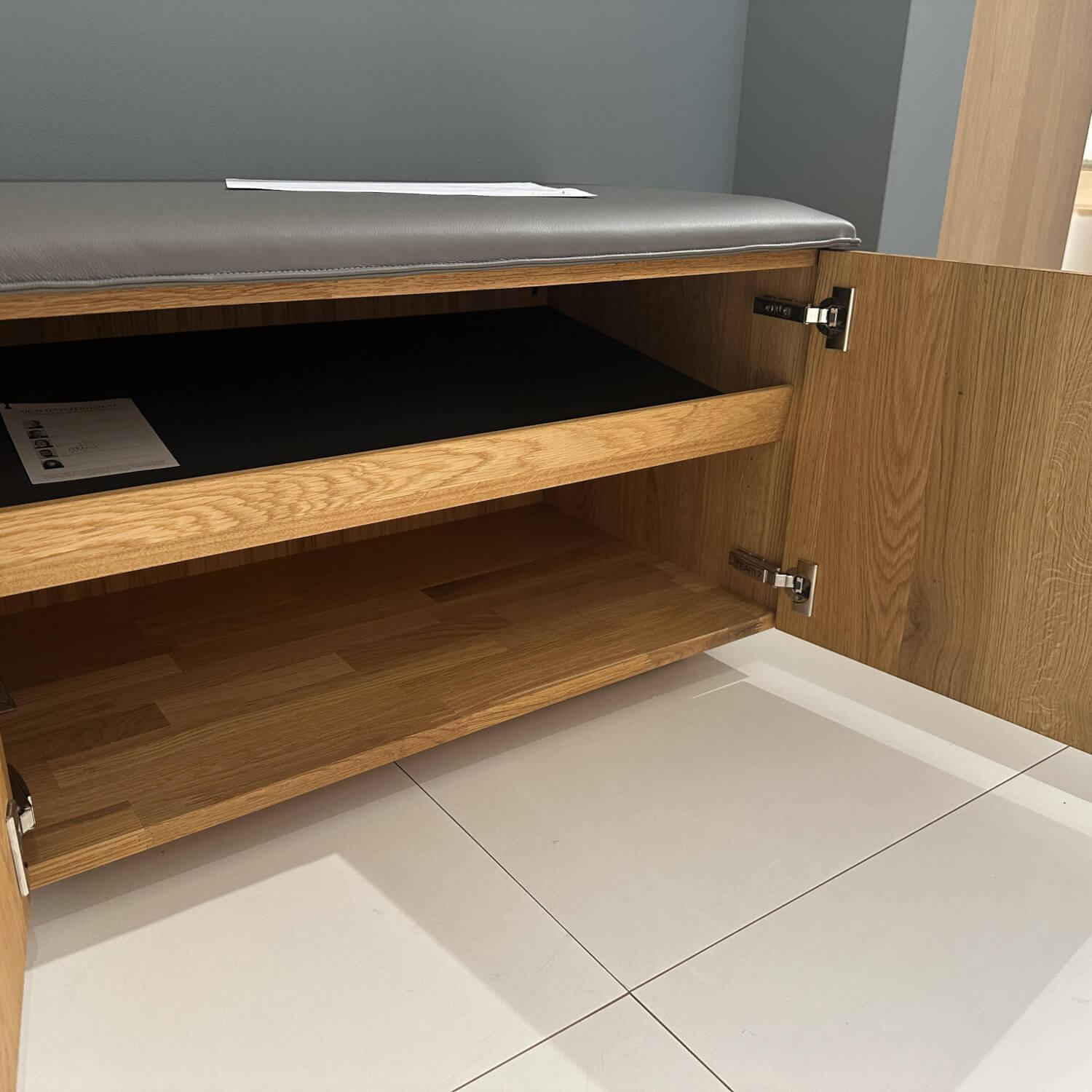 Team 7 - Garderobe Cubus Eiche Wild Naturöl Sitzauflage Leder Mittelgrau - 6