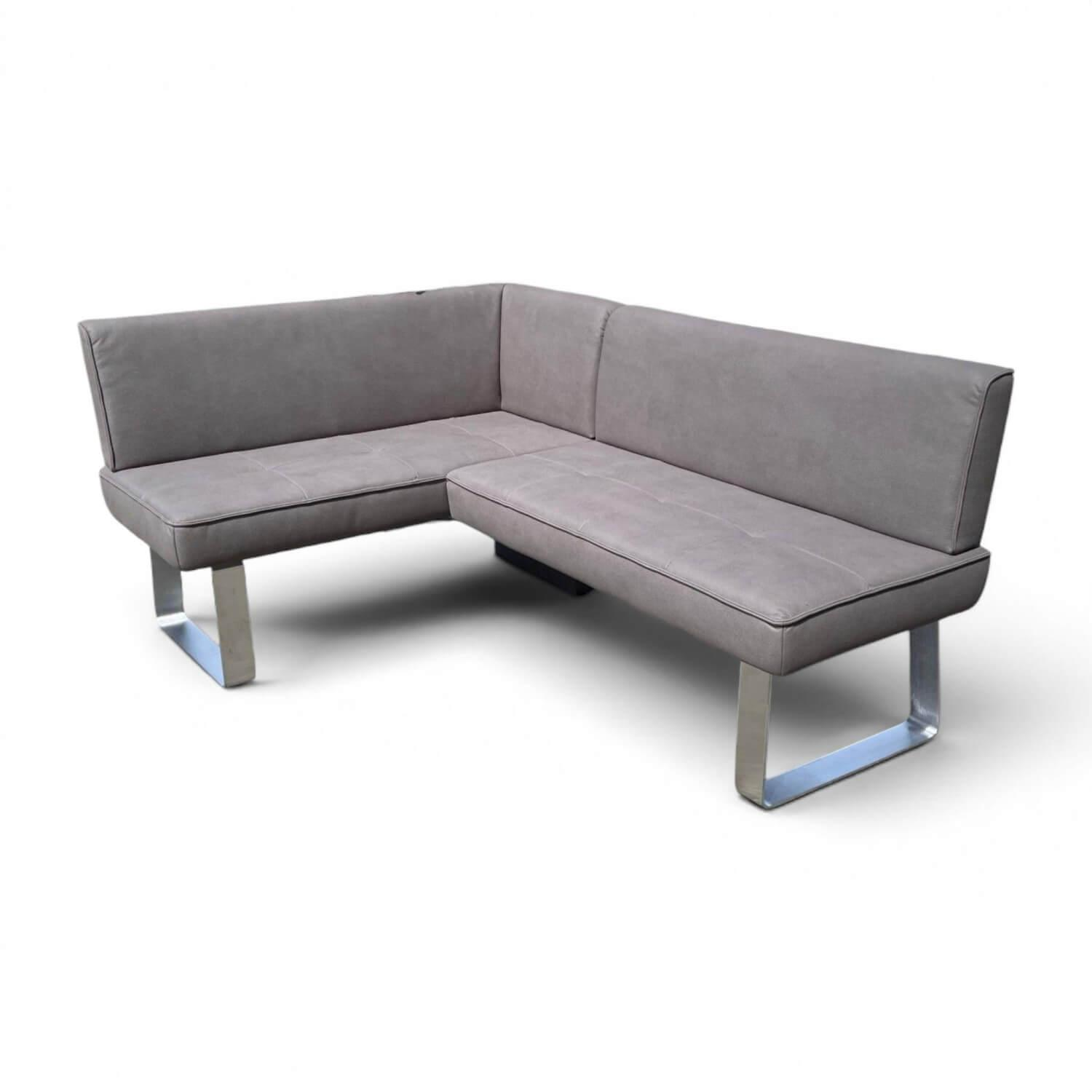 Eckbank 4392 Game Plus Stoff 0755 80 Darkgrey Grau Gestell Edelstahl Gebürstet