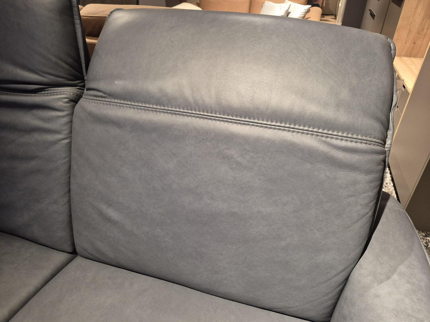 PM Oelsa - Sofa Bolivien 4461 Leder Longlife Touch Steel Grau Füße Chrom Schwarz Matt Mit Motorischer Kopfteilverstellung - 5