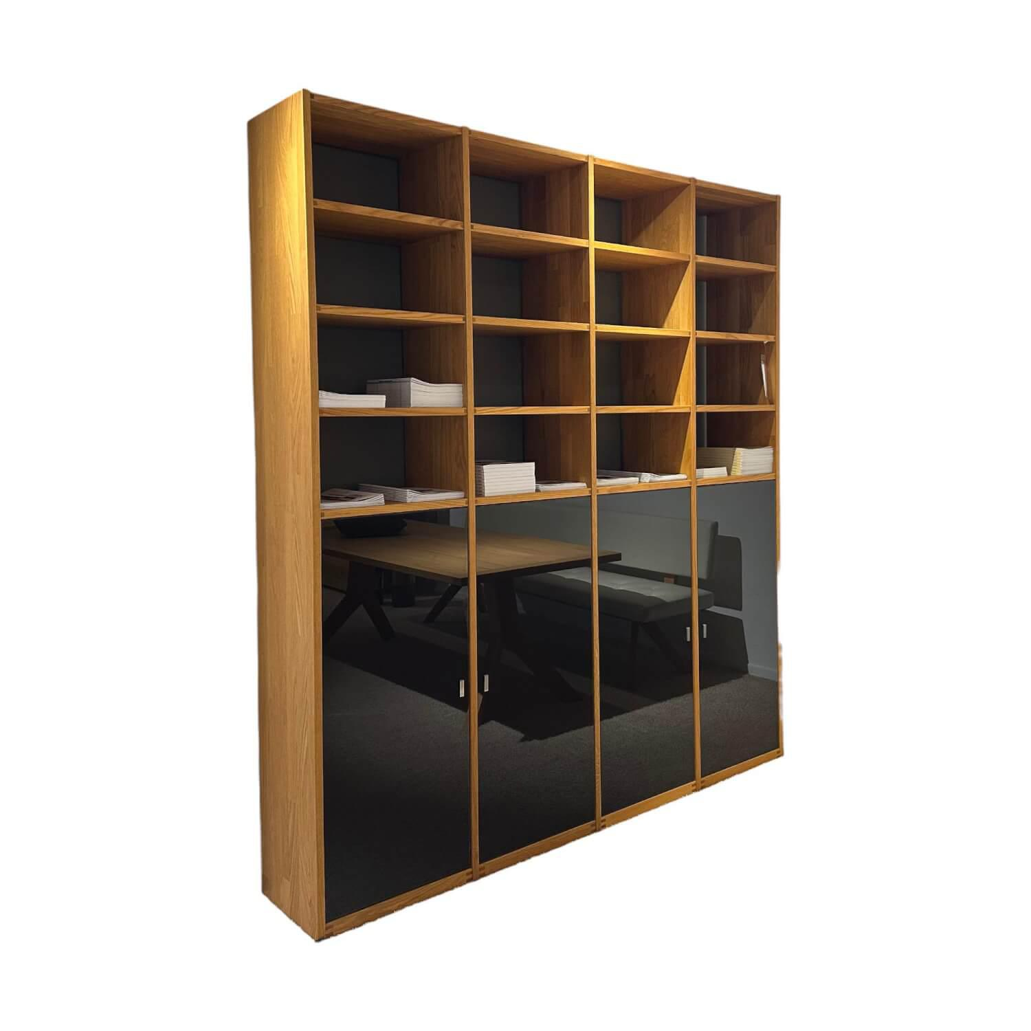 Team 7 - Anbauwand Cubus Eiche Massiv Geölt Und Farbglas Dunkel Braun - 1