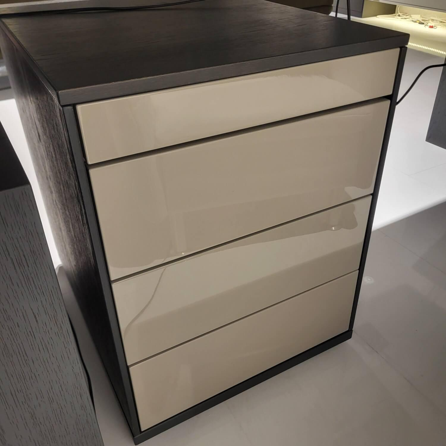 Musterring - Schreibtisch Kara Frame Platte Und Gestell Eiche Graphit Anthrazit Furniert Inklusive Rollcontainer Lack Platingrau - 10