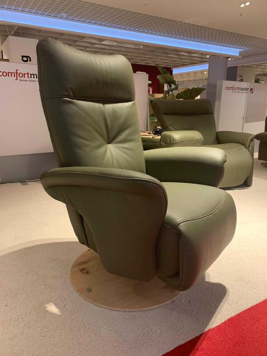 himolla - Garniturr 4525 Leder 24 Zypresse Grün mit 2 Sesseln 7503 - 12