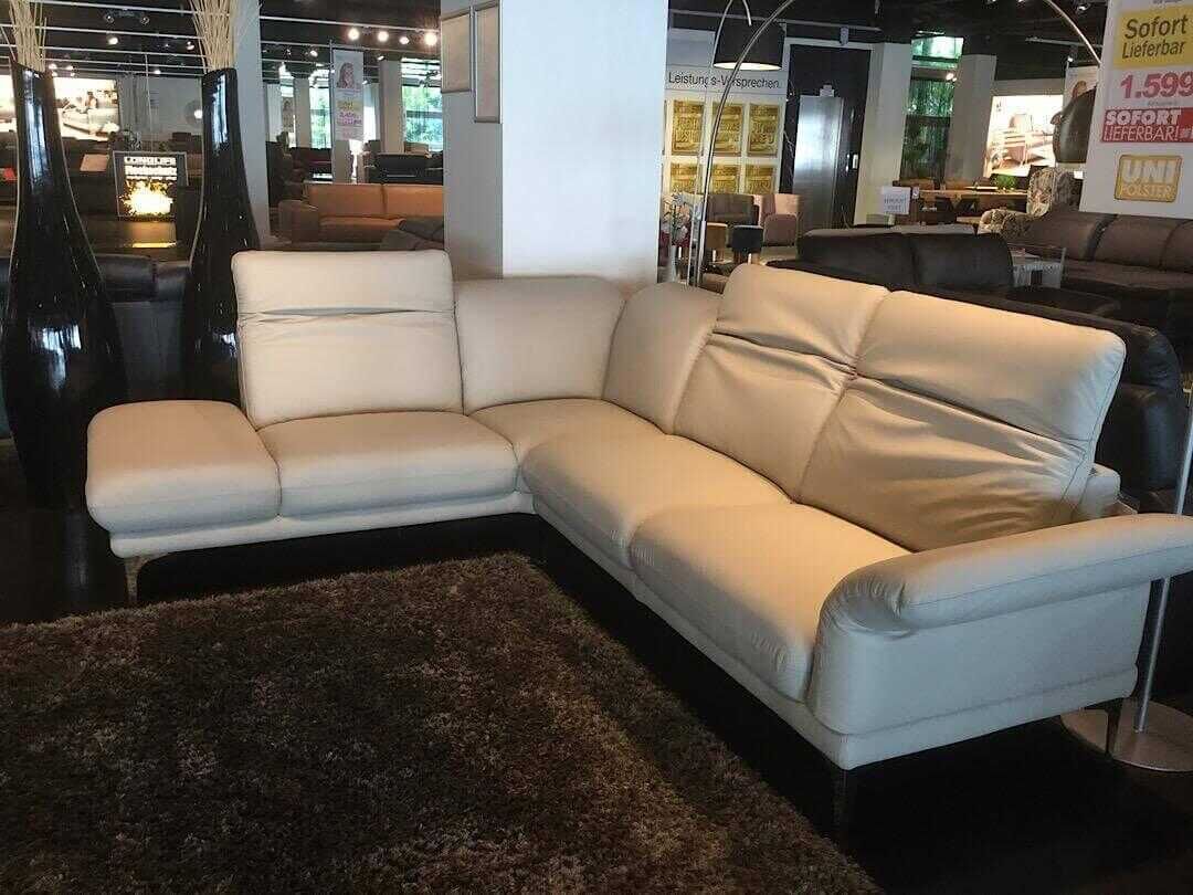Gio Mano - Ecksofa Thomson Leder Grau mit verstellbarer Lehne - 4
