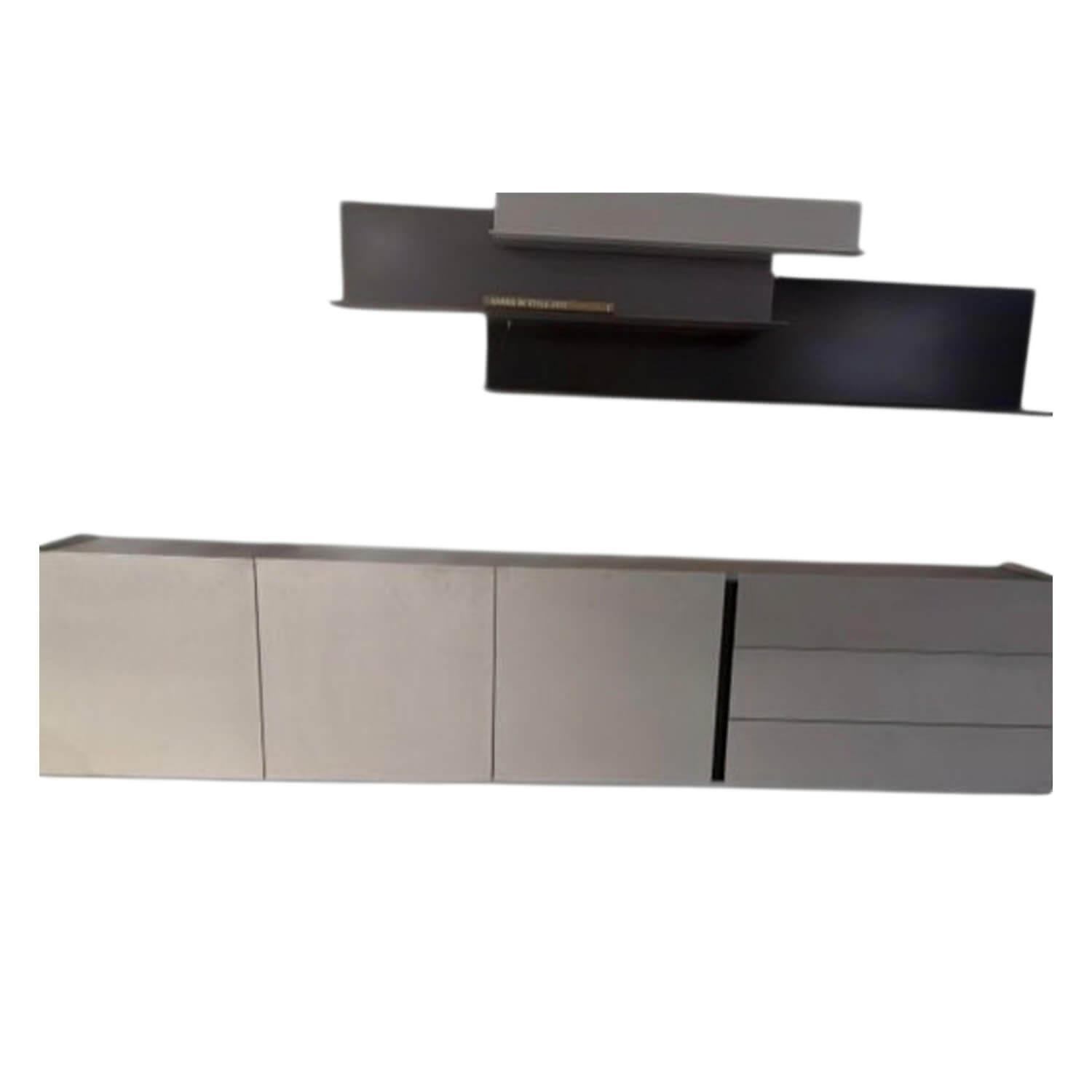 Interlübke - Sideboard Jorel Wandhängend Silbergrau Metallic Abdeckplatte Achat - 3