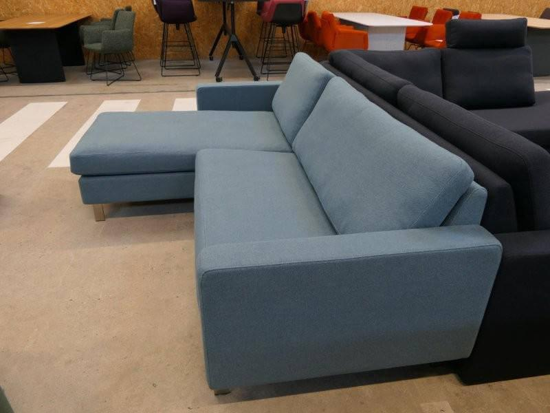 COR - Corner sofa Conseta fabric 8310 aqua blue blue Narrow feet stainless steel V2A brushed With headrest fabric 8305 mint green green - 16