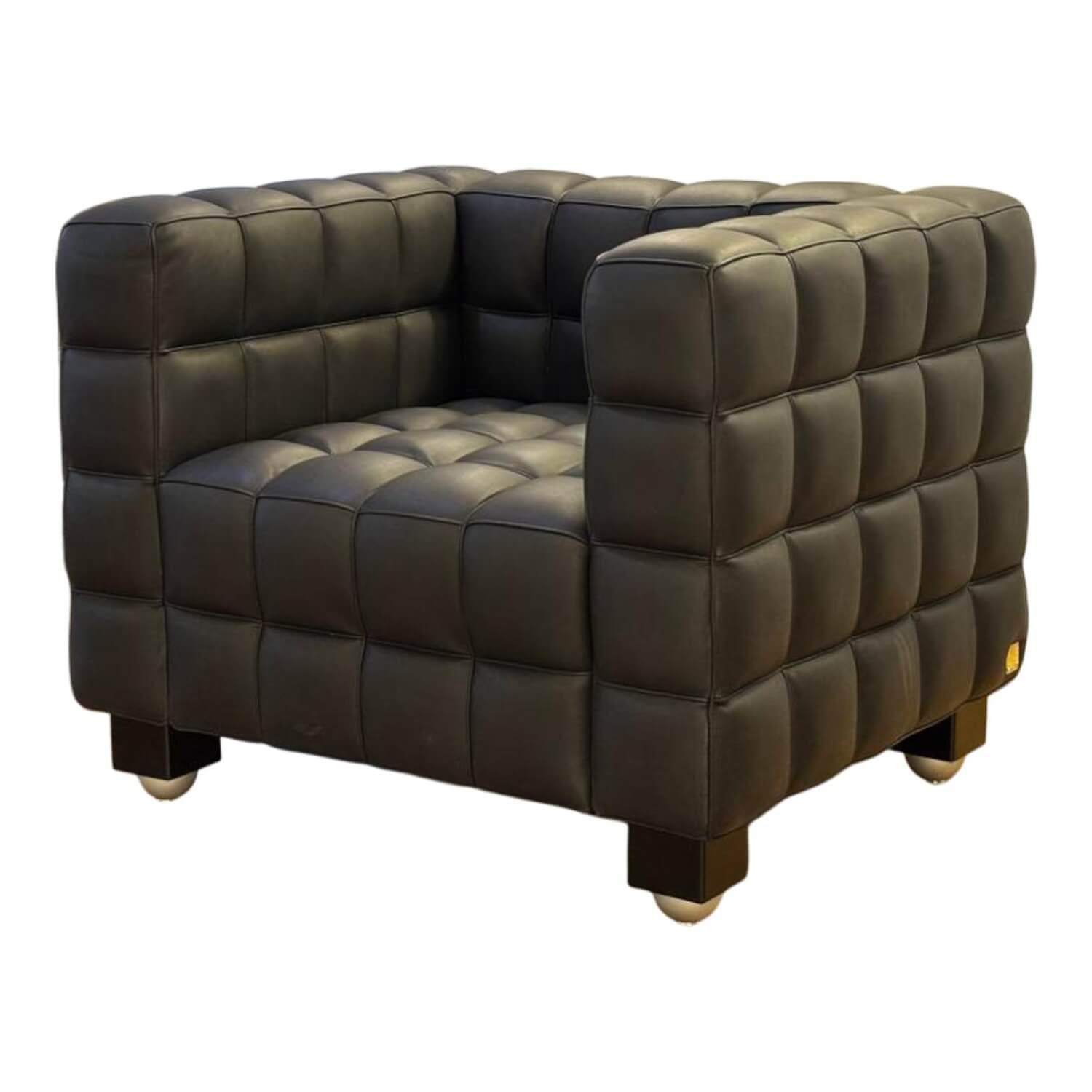 Wittmann - Kubus Sessel Limited Edition 28/115 Leder L3 Basalt Grau - 1