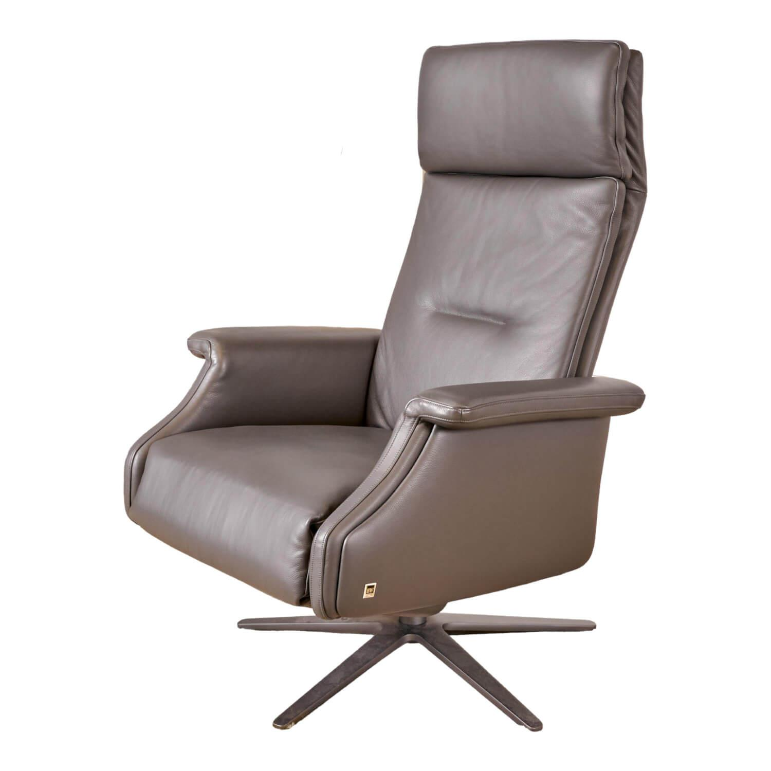 Bielefelder Werkstätten - Sessel Dexter Motorisch Leder Normandie Graphite - 1