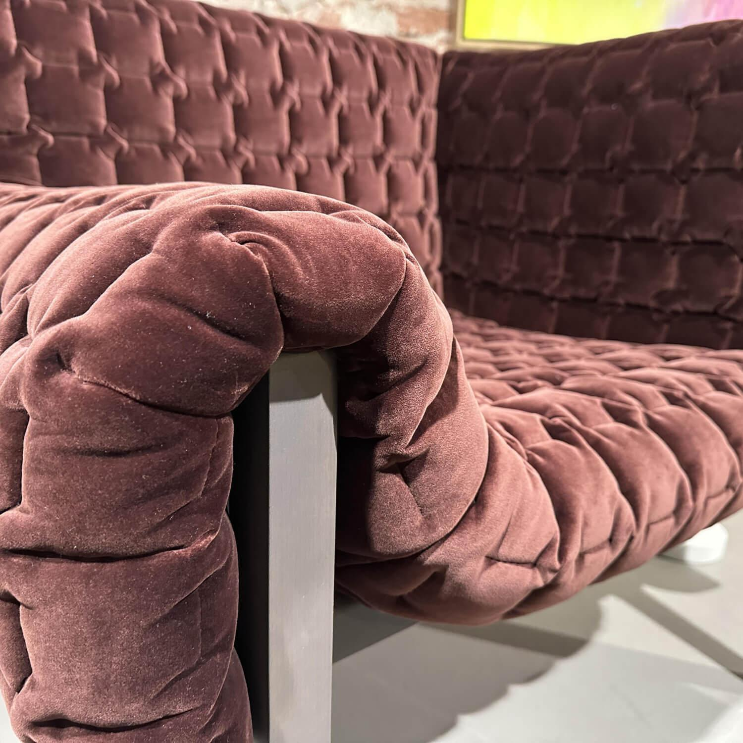 Ligne Roset - Sessel Ruché Stoff Harald 3 Chocolate 382 Braun Gestell Buche Massiv Anthrazit Gebeizt Inklusive Hocker - 9