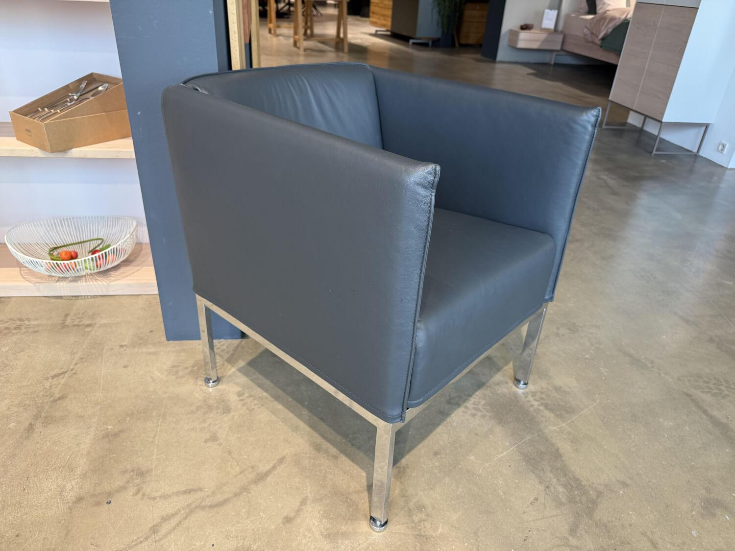 Brühl - Sessel Randolph Leder La Plume 5663 0099 Anthrazit - 2