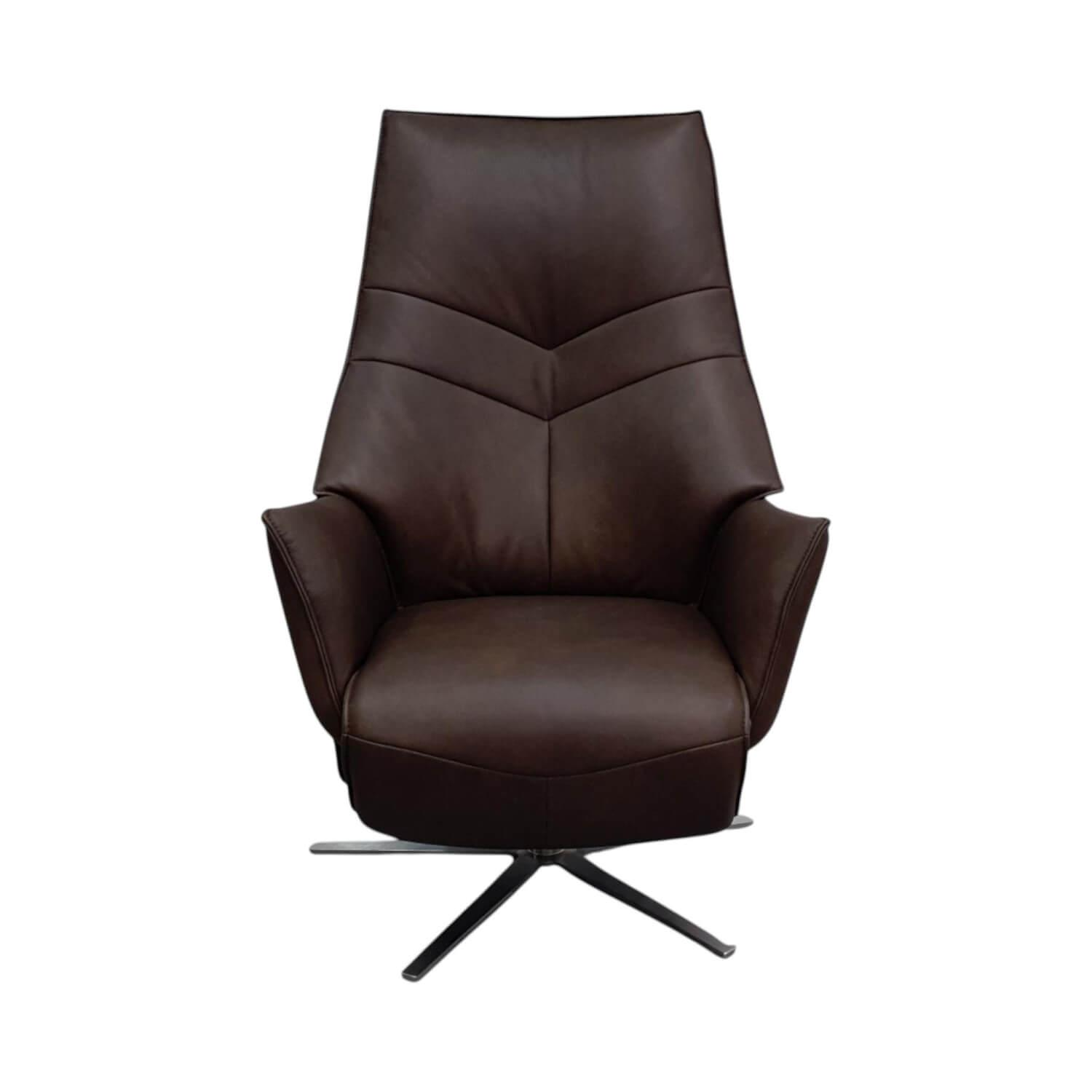 himolla - Sessel 7911 S Lounger L Leder 27 Eleganza Forest Braun Sternfuß Edelstahl Mit Motorischer Verstellung - 1
