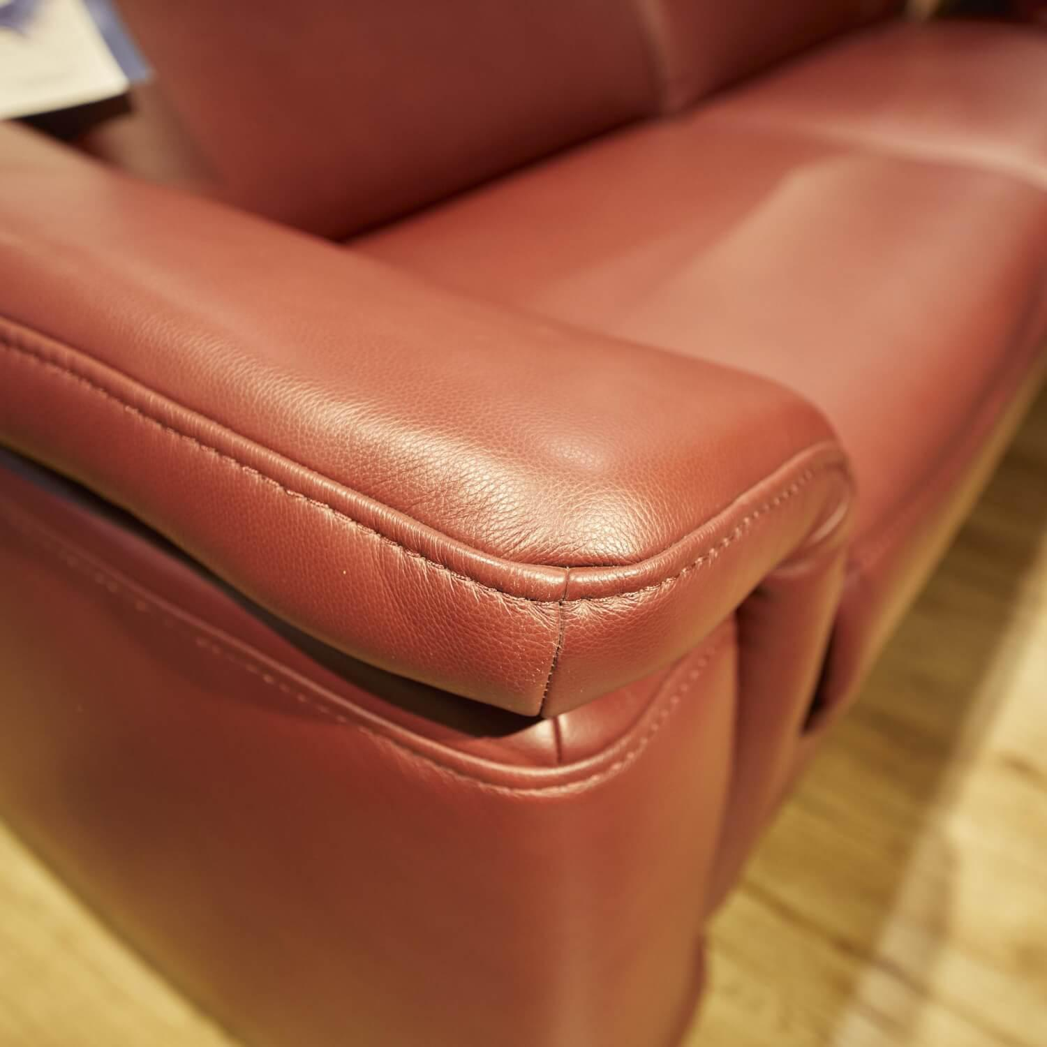 Hukla - Ecksofa IL 4052 Leder Credo Barolo Rot mit motorischen Funktionen - 6