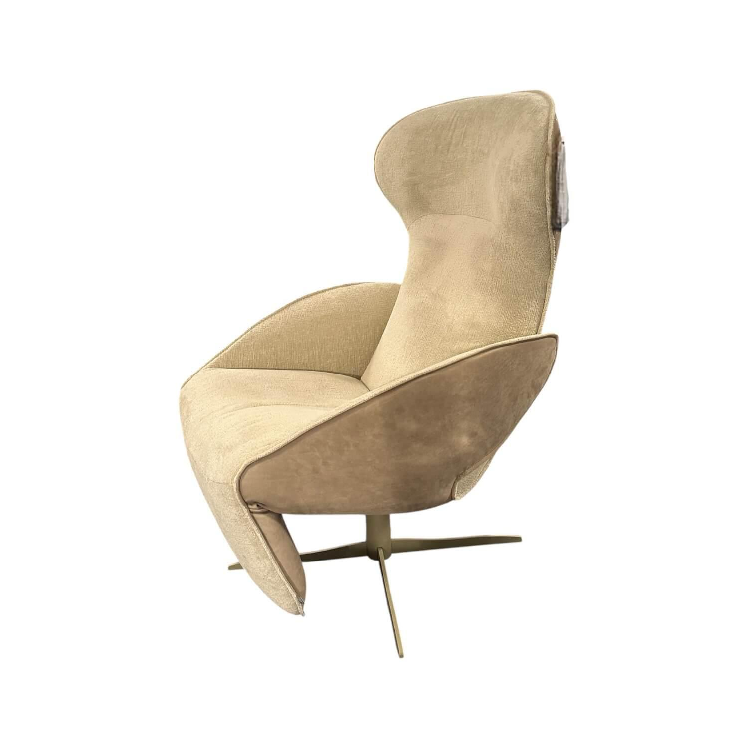 Jori - Relaxsessel Raydreamer JR 7450 Mono Move Medi Innen Stoff Mumble Gesso Beige Außen Leder Nubuck Cream Beige - 1