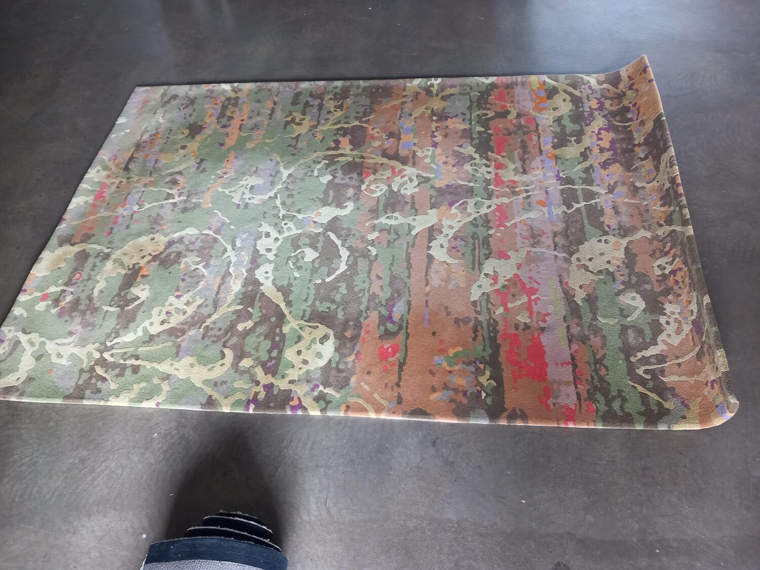 Jab Anstoetz - Teppich 240x170 Jungle Schurwolle Bunt Grün Rot Braun Mit Seide - 3
