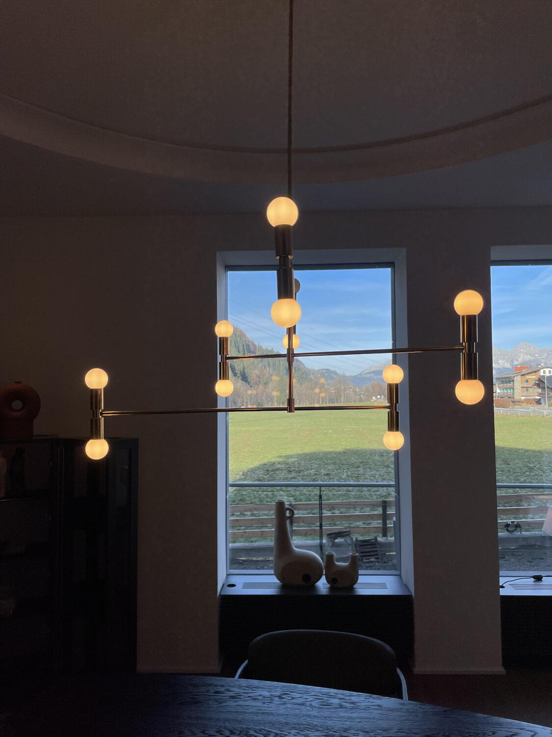 Lambert & Fils - Hängeleuchte Dot Atomium Brass Messing Gold Und Weiß - 4