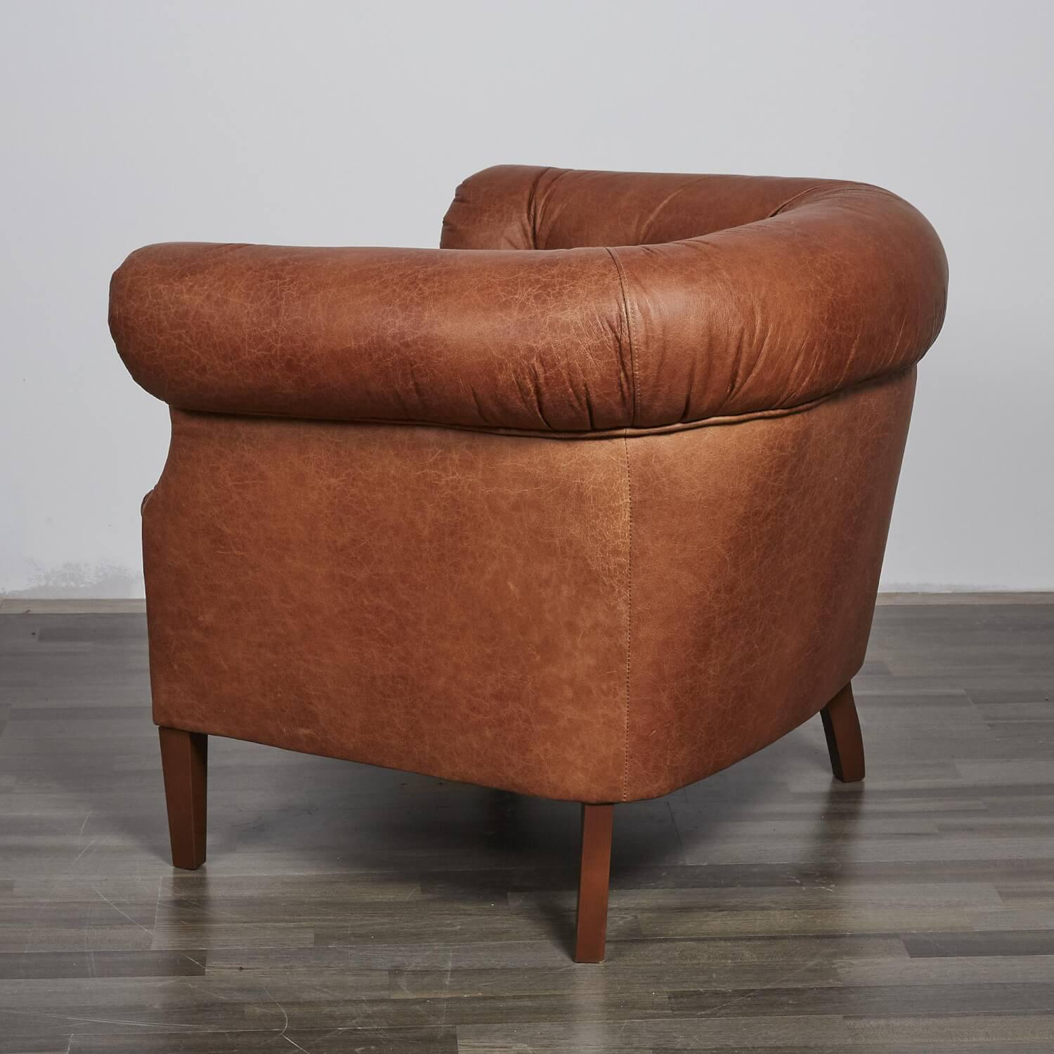 Max Winzer - Sessel Leder Braun Gestell Holz - 7