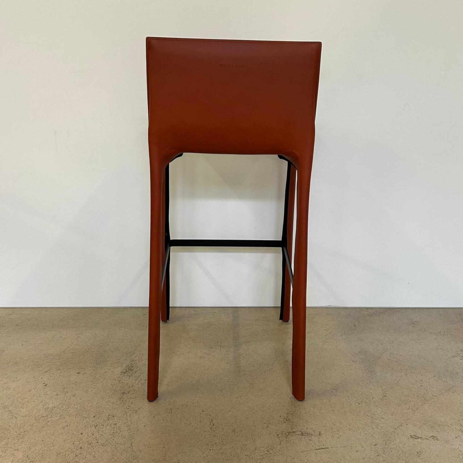 Walter Knoll - Barhocker Saddle Chair 1248 Leder Saddle Sherry Braun Fußstütze Stahl Schwarz Mit Kunststoffgleitern - 4