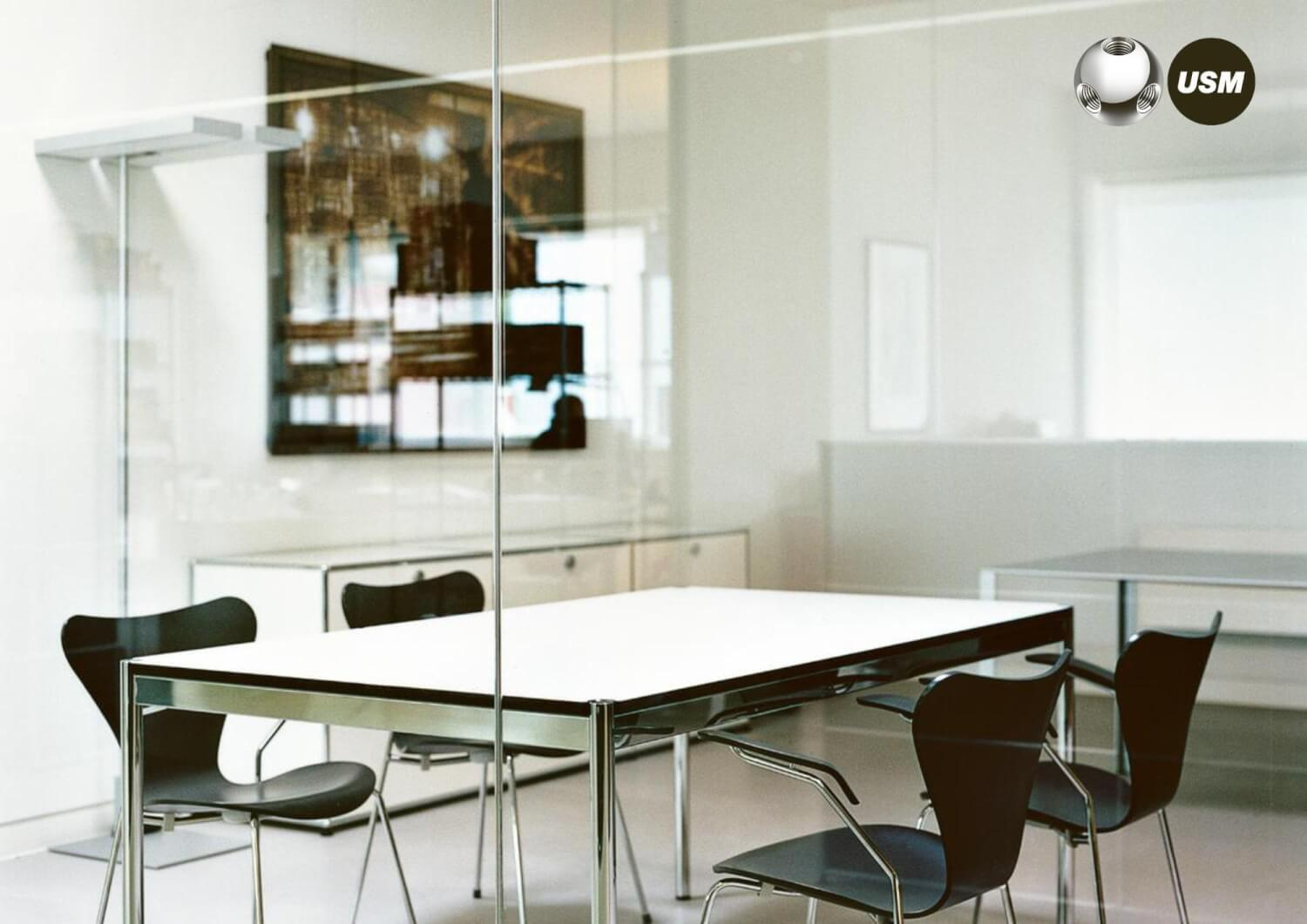USM Haller - Tisch Kunstharz Perlgrau 150x75 in Kooperation mit designfunktion - 14