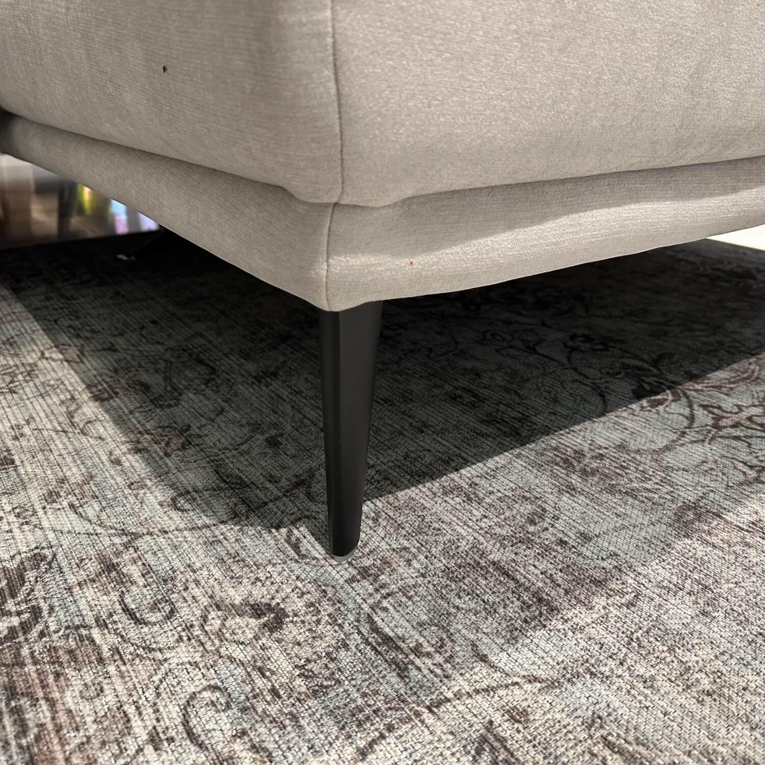 Megapol - Ecksofa 5183 SO Sunfort Stoff Vera Silver Grau Füße Aluminium Schwarz Inklusive Kissen - 3