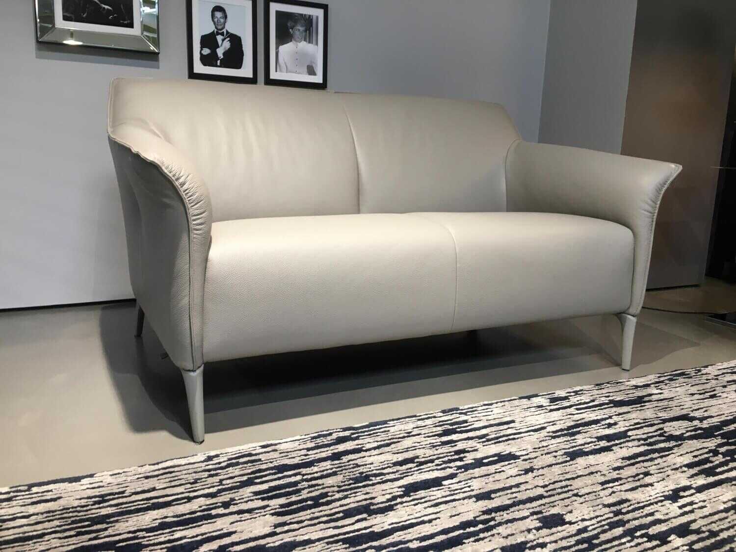 Leolux - Sofa Mayon Zweisitzer. Leder Senso 1290 Mist Beige Füße Lackiert - 5