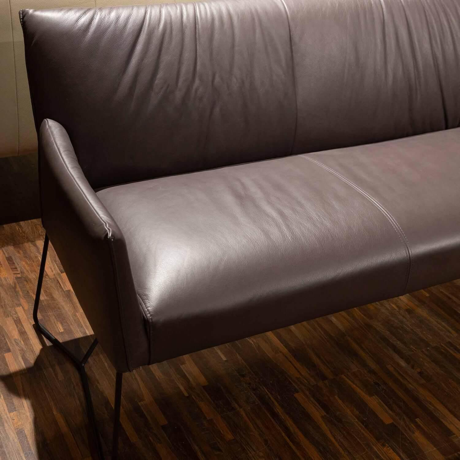 Musterring - Seating group Picara Leather 3 Lomé Anthracite And Fabric VI Hugo Mustard Yellow Frame Metal Black - 10