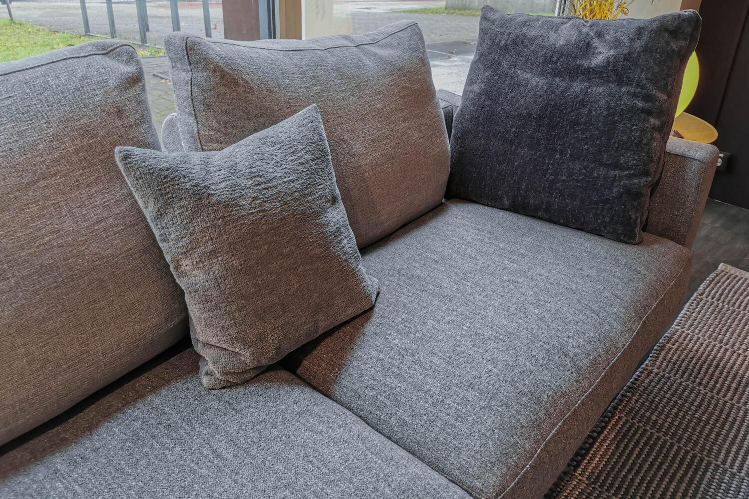 Flexform - Ecksofa Campiello Bezug Stoff Stoff Evelin 596 Grau Füße Brüniert Inklusive Kissen - 9
