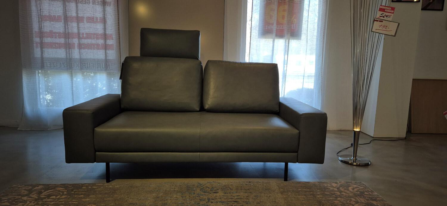 freistil Rolf Benz - Sofa freistil 170 Leder 9000 Fehgrau Füße Schwarz Pulverbeschichtet - 2