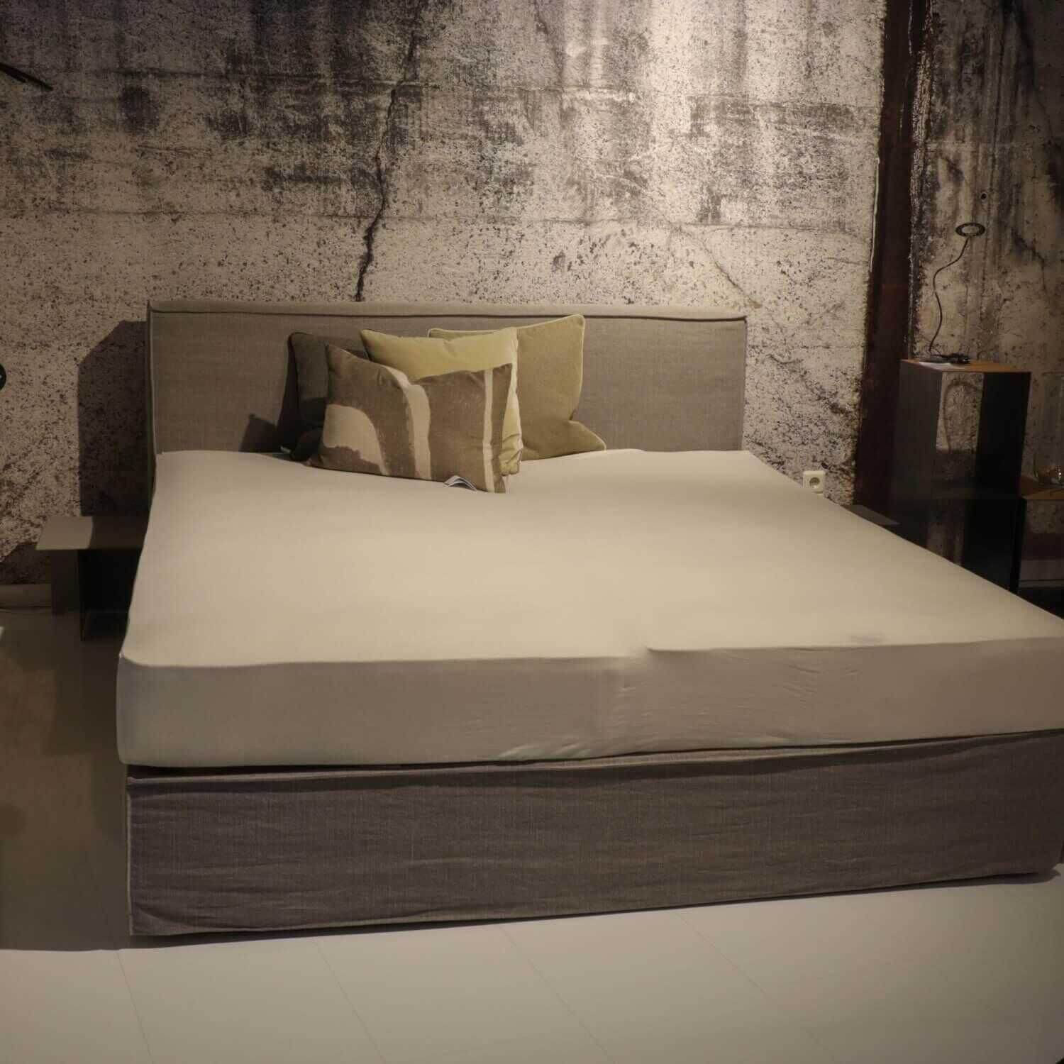 Schramm - Pure Ell Mit 2 Nachttischen Stoff PG 2 Clara 820 Stone Füße ZF10 Schwarz - 9