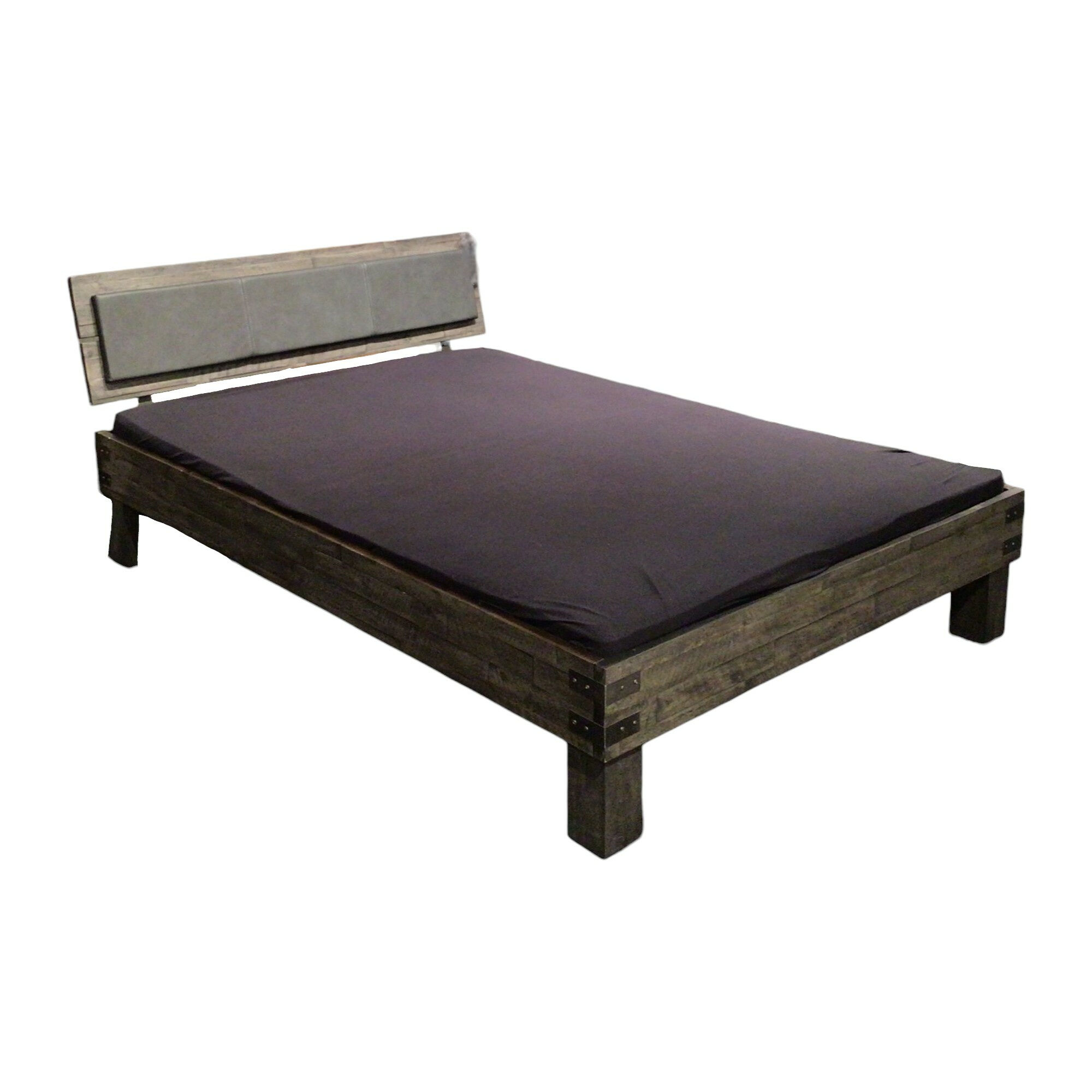 Hasena - Bett Line Loft 18 Akazie Vintage Grey Grau Mit Metallwinkel Kopfteil Gepolstert Ohne Matratze Ohne Lattenrost - 1