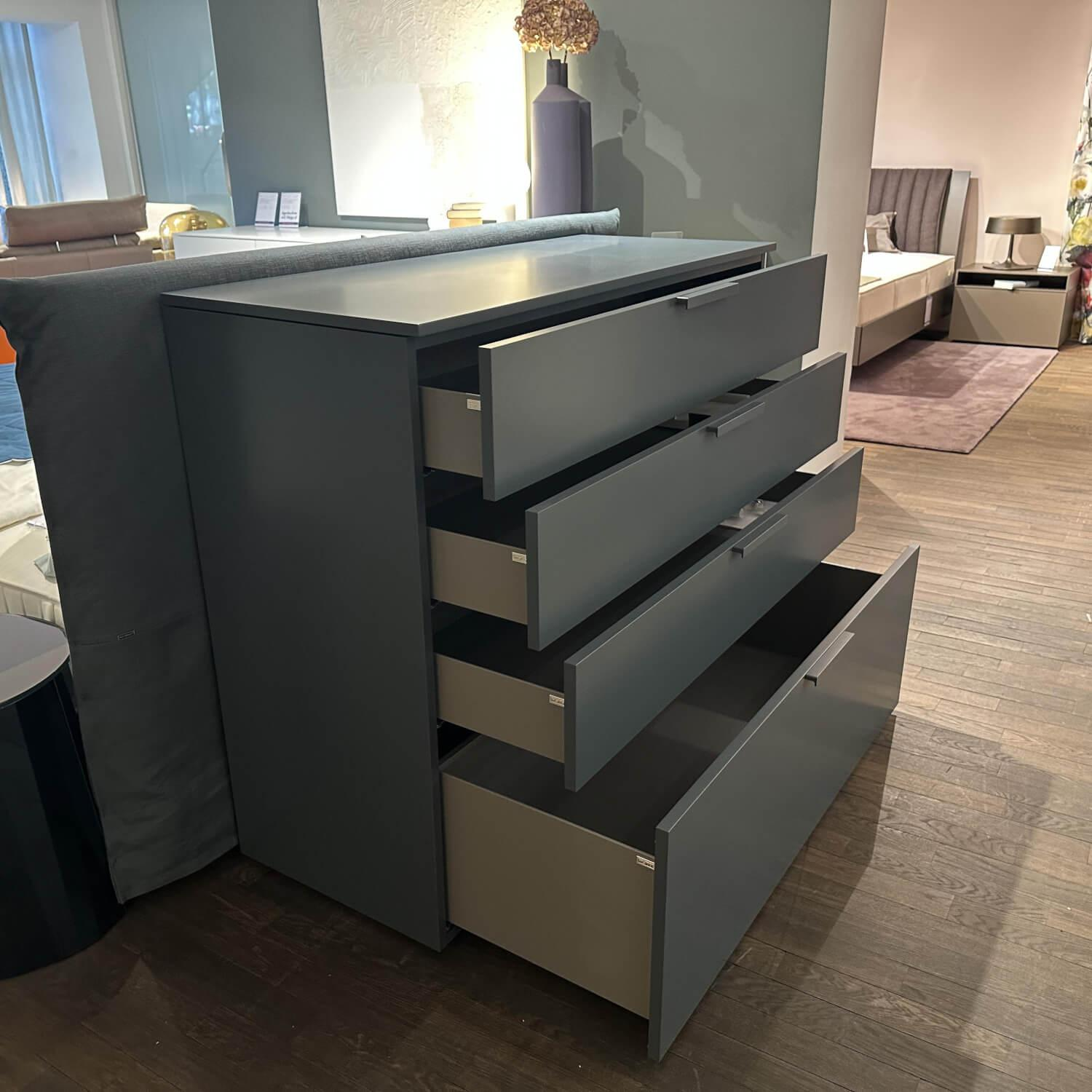 Interlübke - Kommode Tavi Lack Matt Atlantic Grau Blau Profilgriff Lack Matt - 2