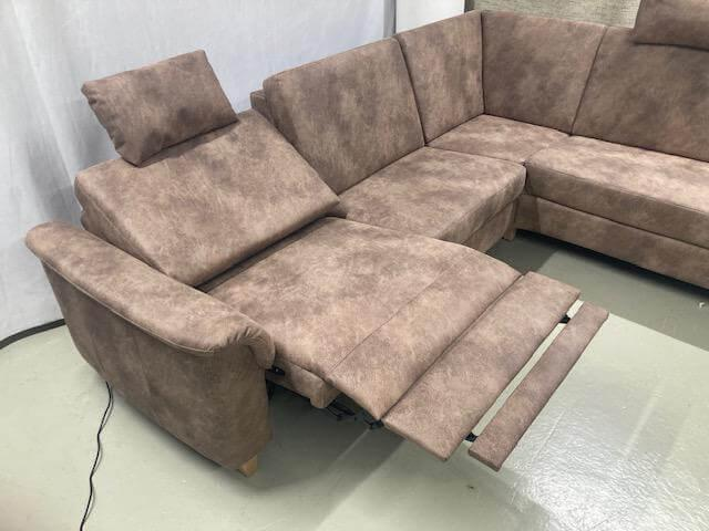 Dietsch - Ecksofa Enjoy Stoff 4 Hunter 800 Cappuccino Braun mit Relaxfunktion - 7