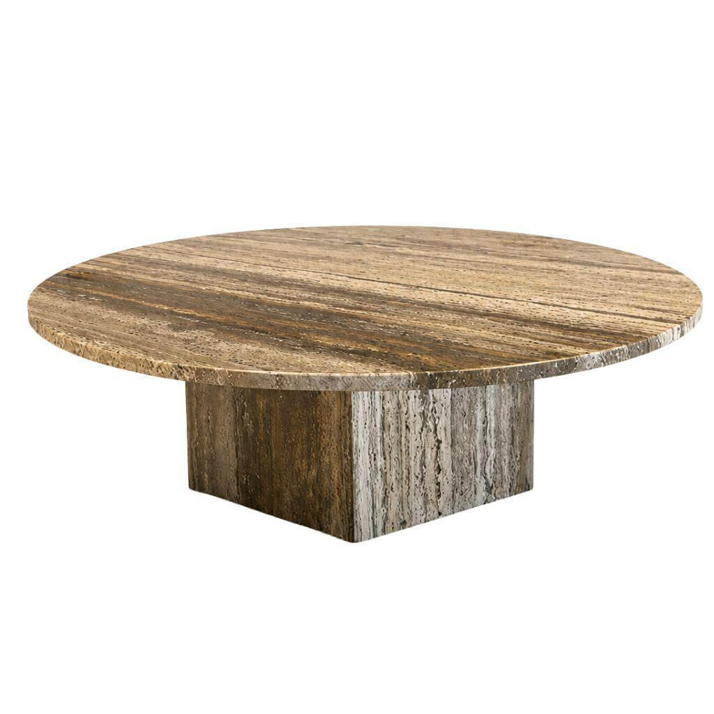 Gubi - Couchtisch Epic Grauer Travertinstein Sockel Hexagon - 3