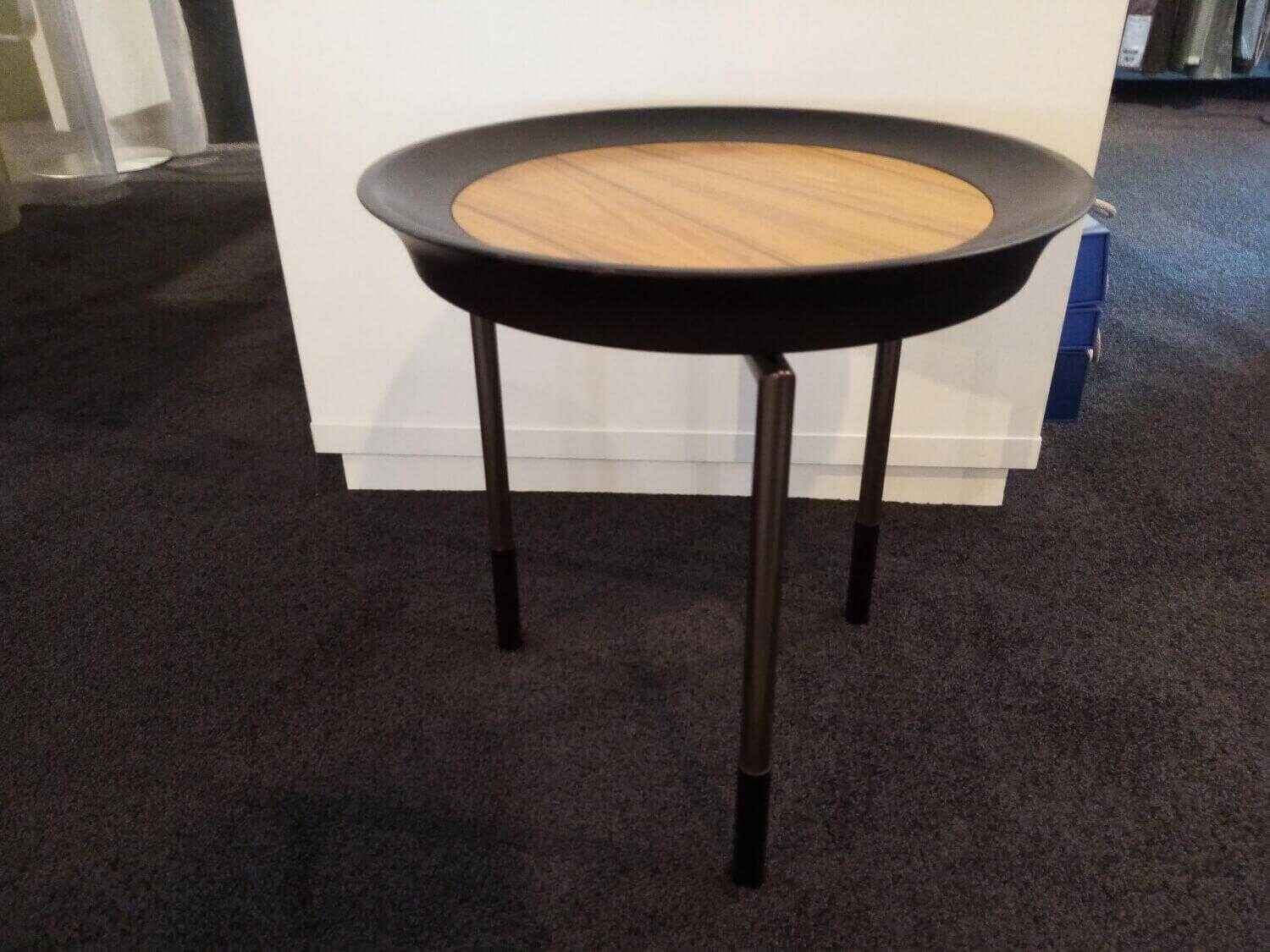 Giorgetti - Beistelltisch Athene Massivholz Eiche Gestell Schwarz Silber - 2