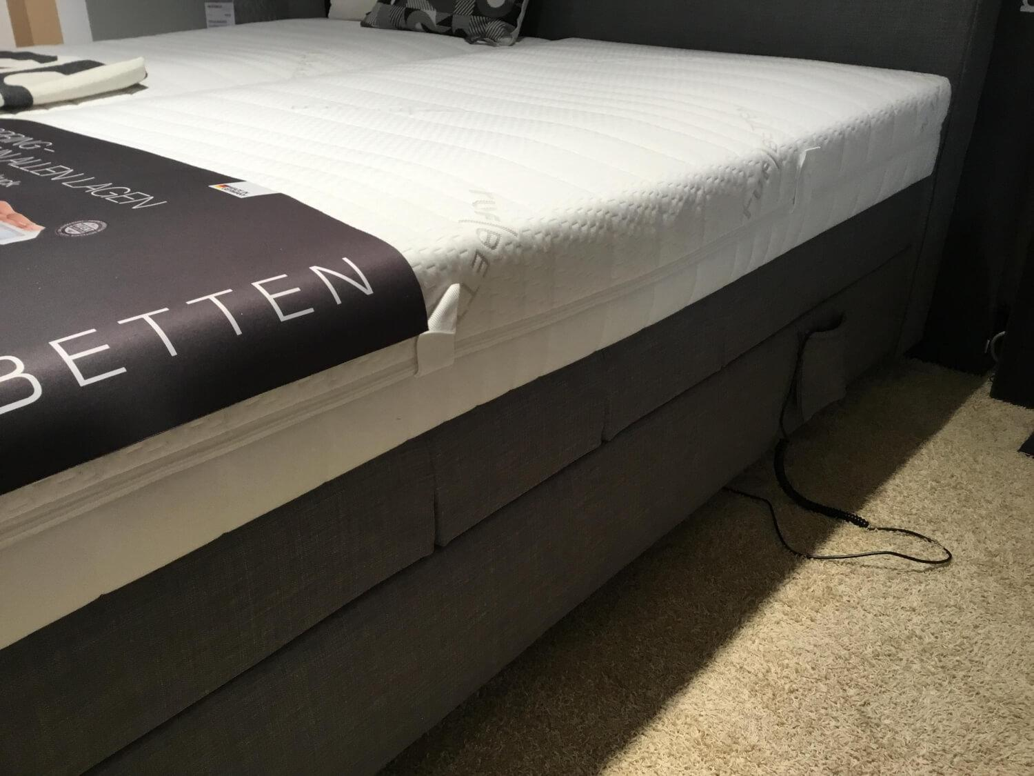 RUF Betten - Boxspringbett Minerva 47640 Stoff 06324 Grau Füße Metall Schwarz Mit Motorischer Verstellung - 7